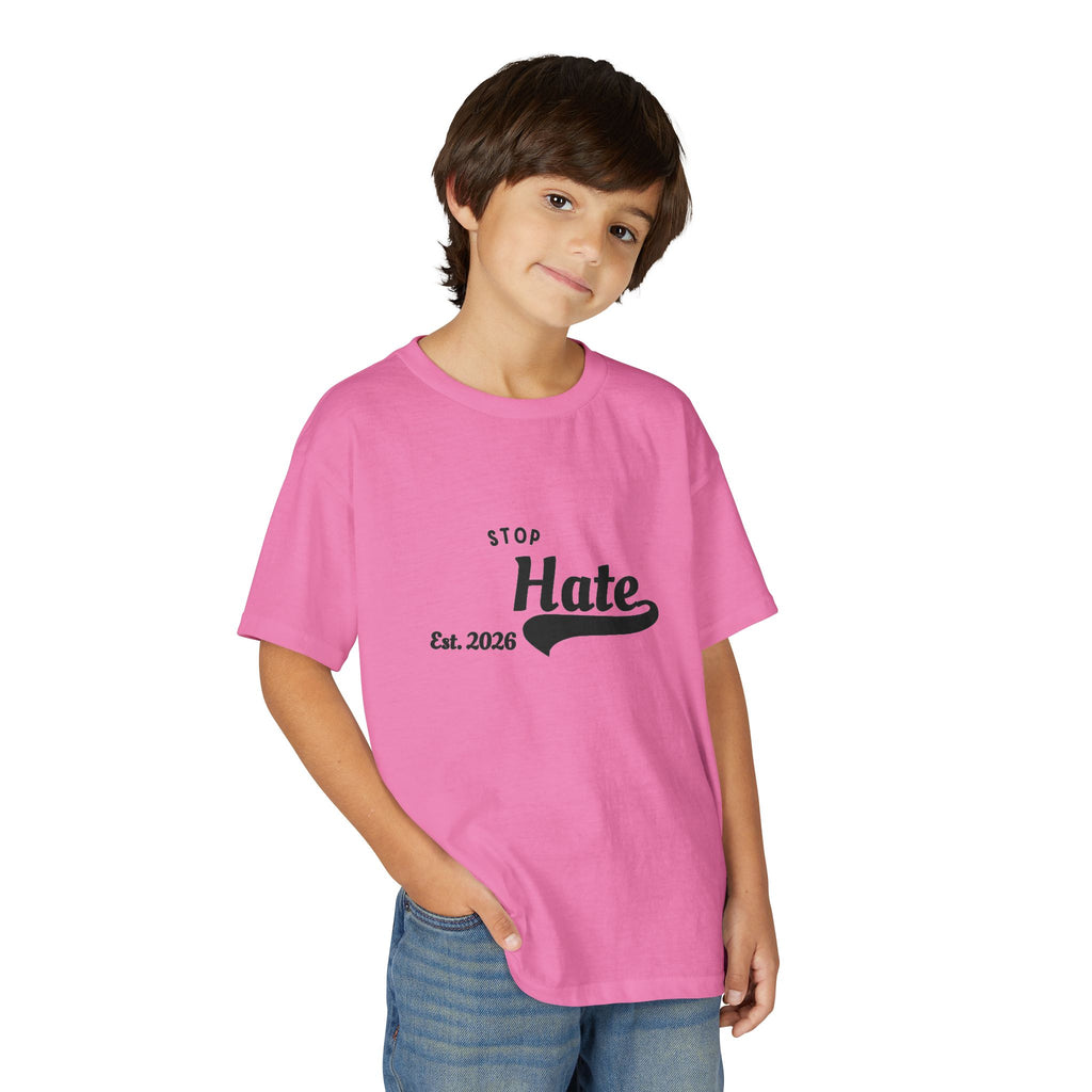 Youth T-Shirt — "Stop Hate Est. 2020" Graphic Tee