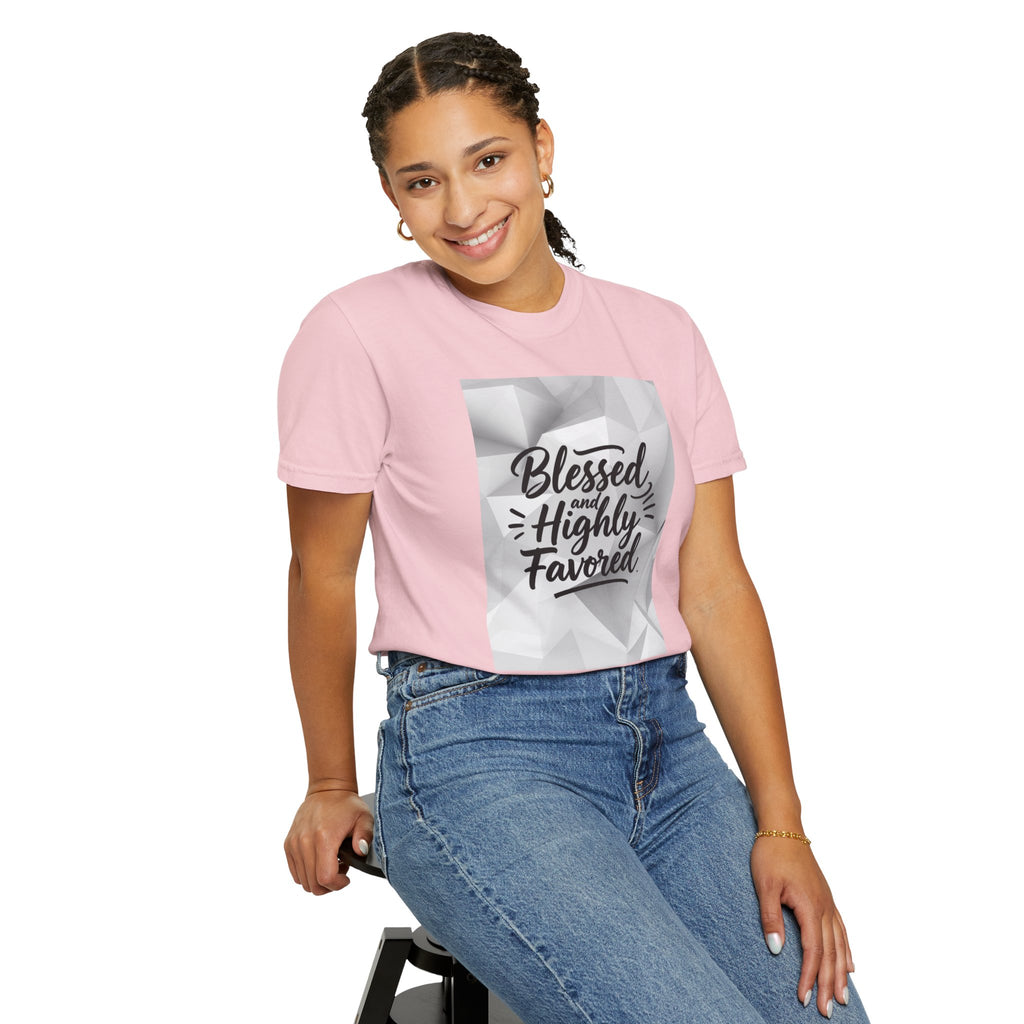 Blessed and Highly Favored T-Shirt — Faith Inspirational Graphic Tee