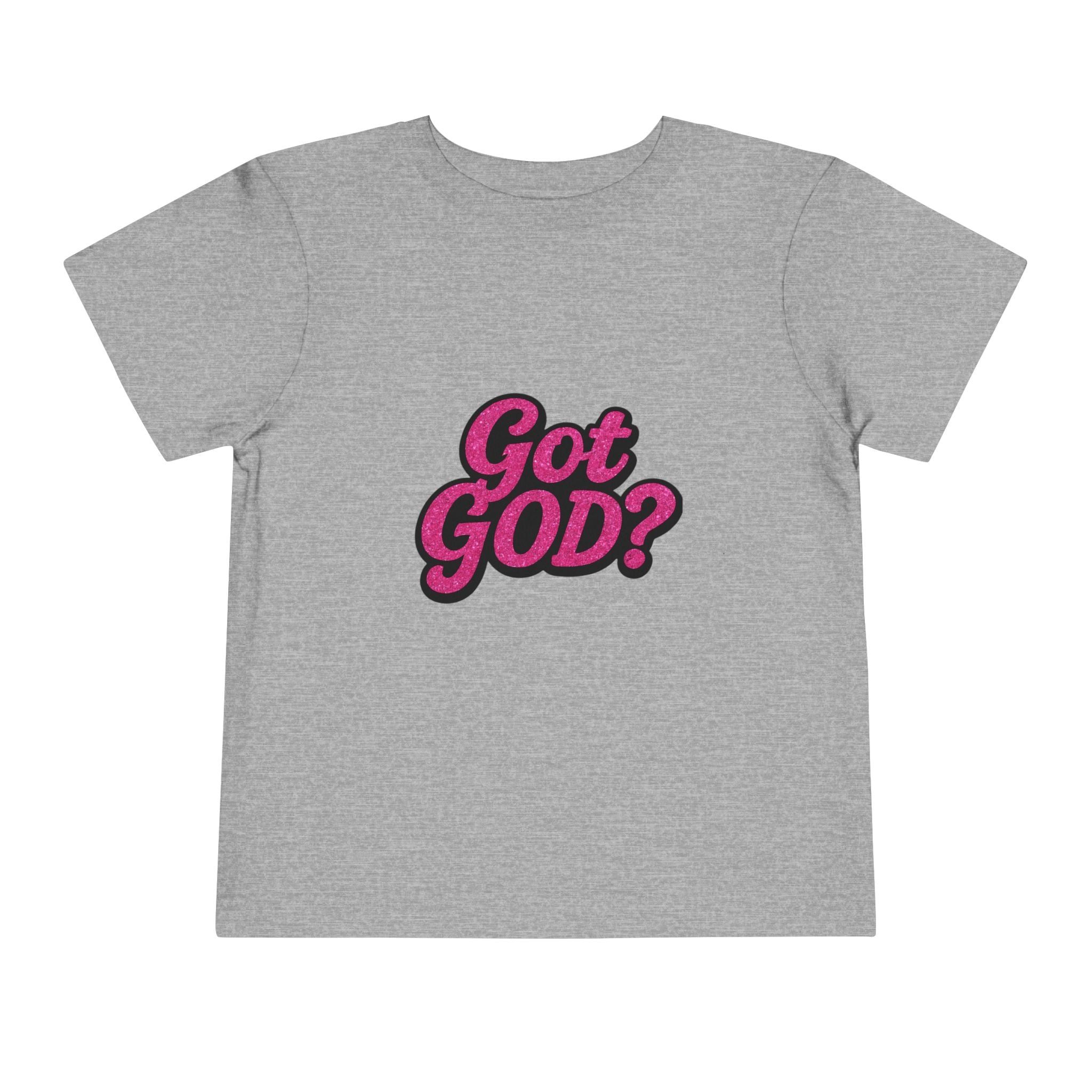 Toddler Tee - "Got GOD?" Pink Retro Christian Graphic Shirt