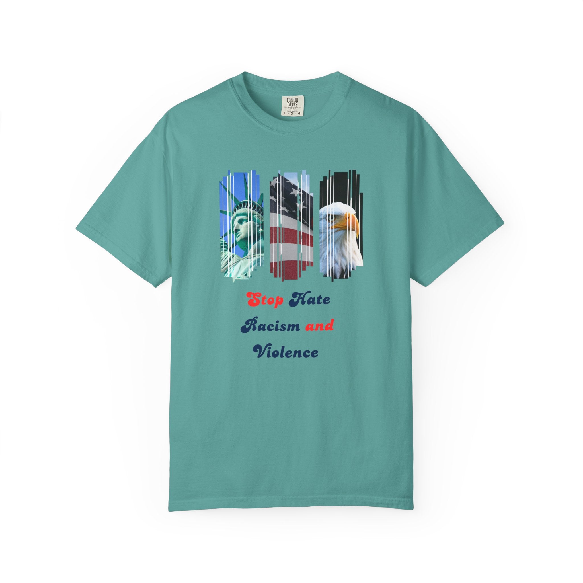Patriotic 'Stop Hate Racism and Violence' T-Shirt