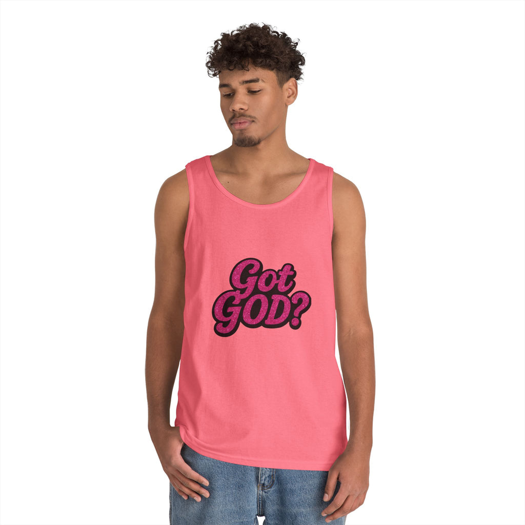 Got God? Pink Retro Graphic Tank Top — Christian Faith Statement Tee