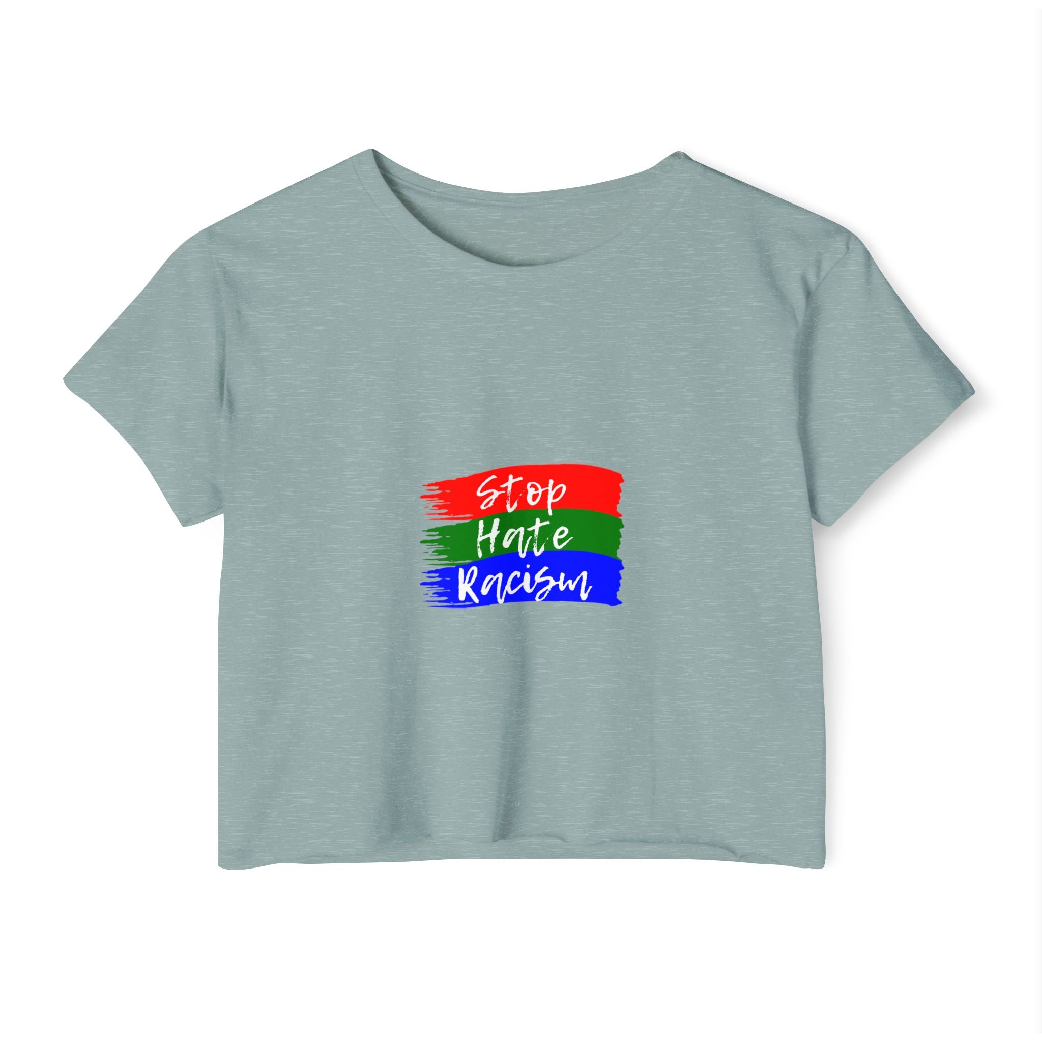 Stop Hate Racism Crop Top — Women's Activist Festival Tee