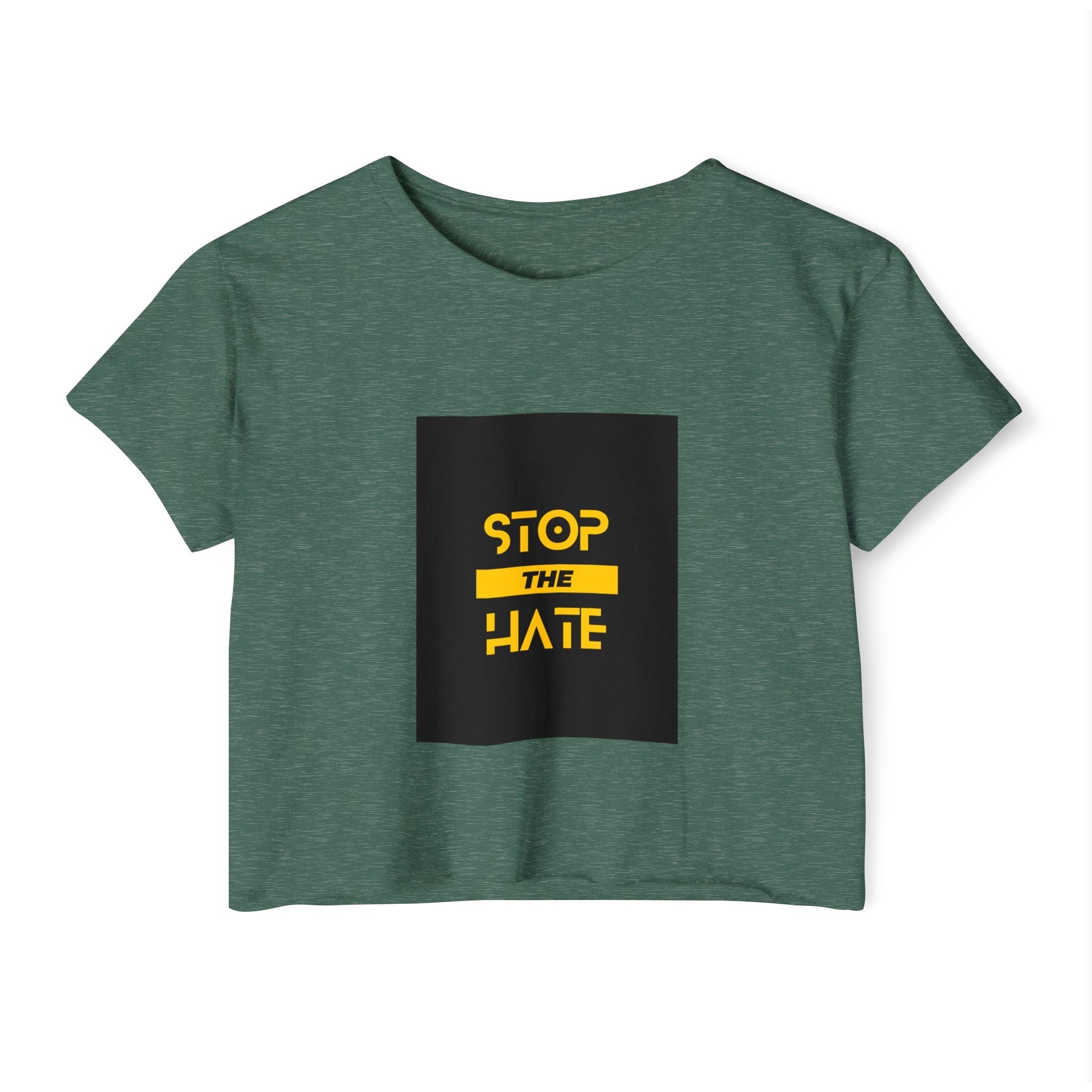 Stop the Hate Crop Top — Women's Festival Anti-Hate Graphic Tee