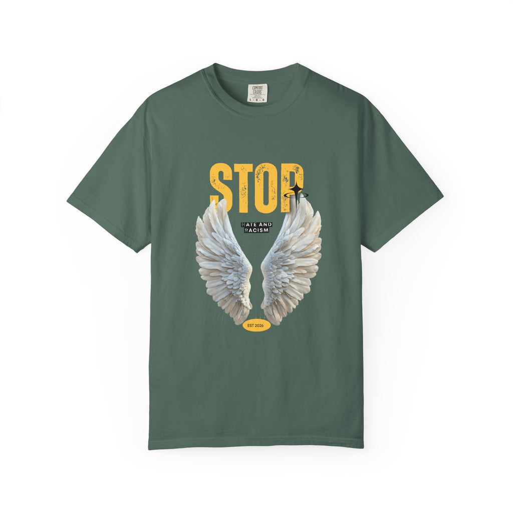 Angel Wings "STOP" Graphic T‑Shirt