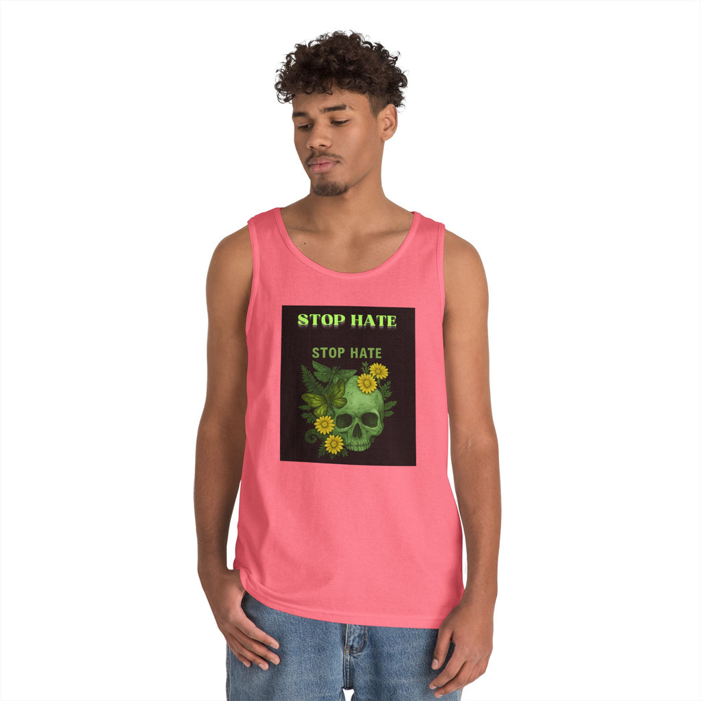 Stop Hate Floral Skull Tank Top — Anti-Hate Graphic Tank
