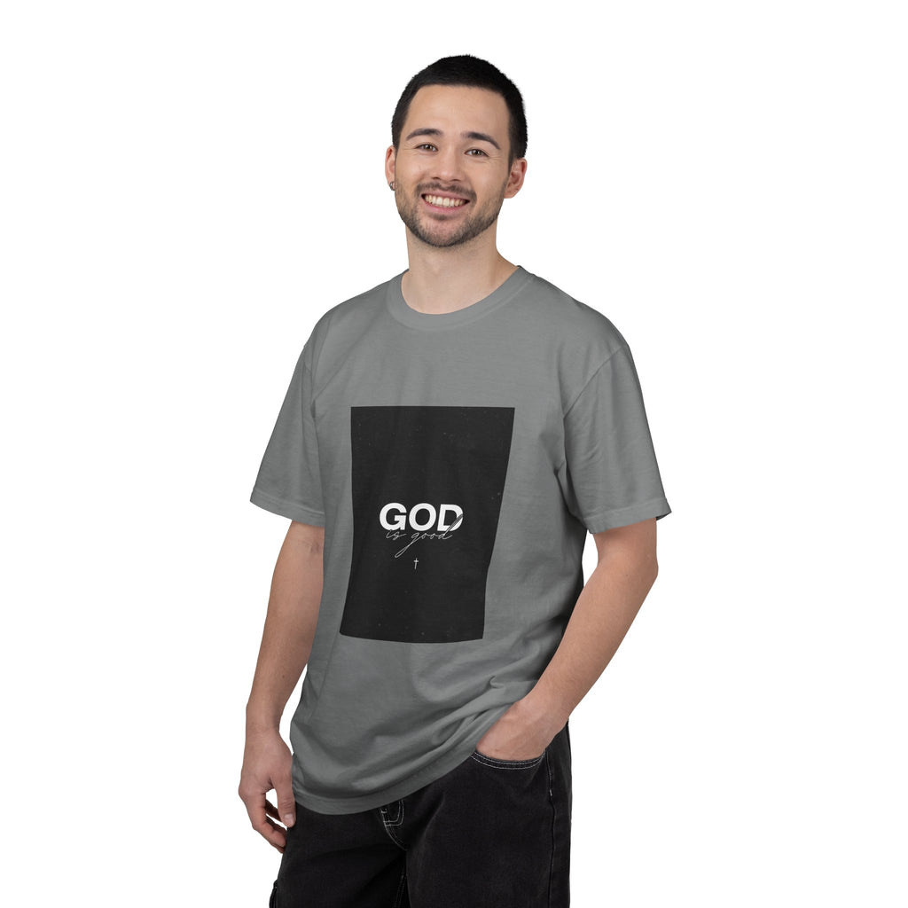 God Typography T-Shirt — Minimal Black Square Graphic Tee