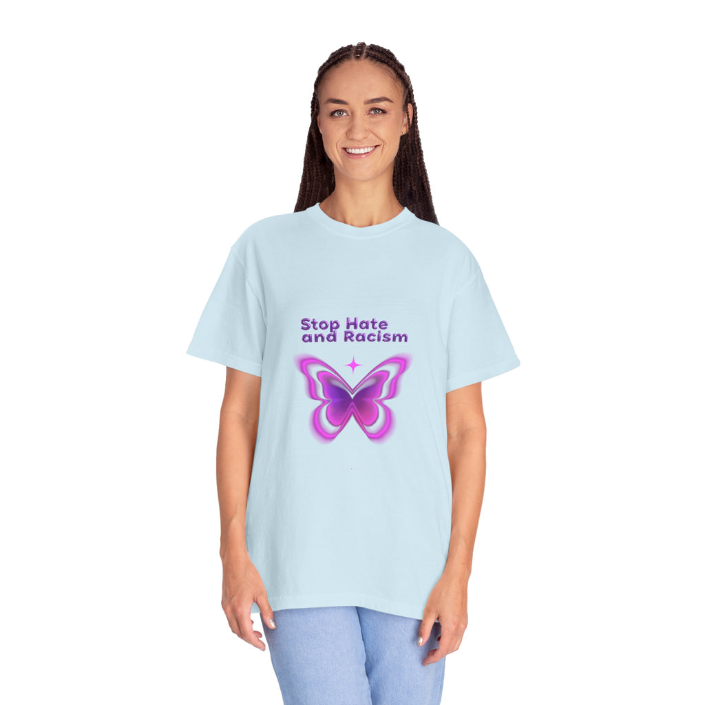 Stop Hate and Racism Butterfly T-Shirt