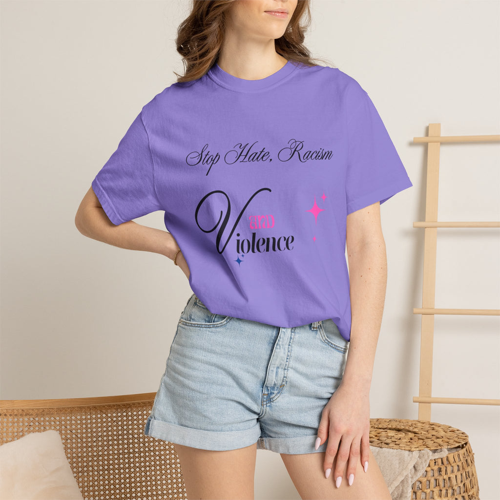 Stop Hate, Racism and Violence T-Shirt – Anti-Racism Awareness Tee