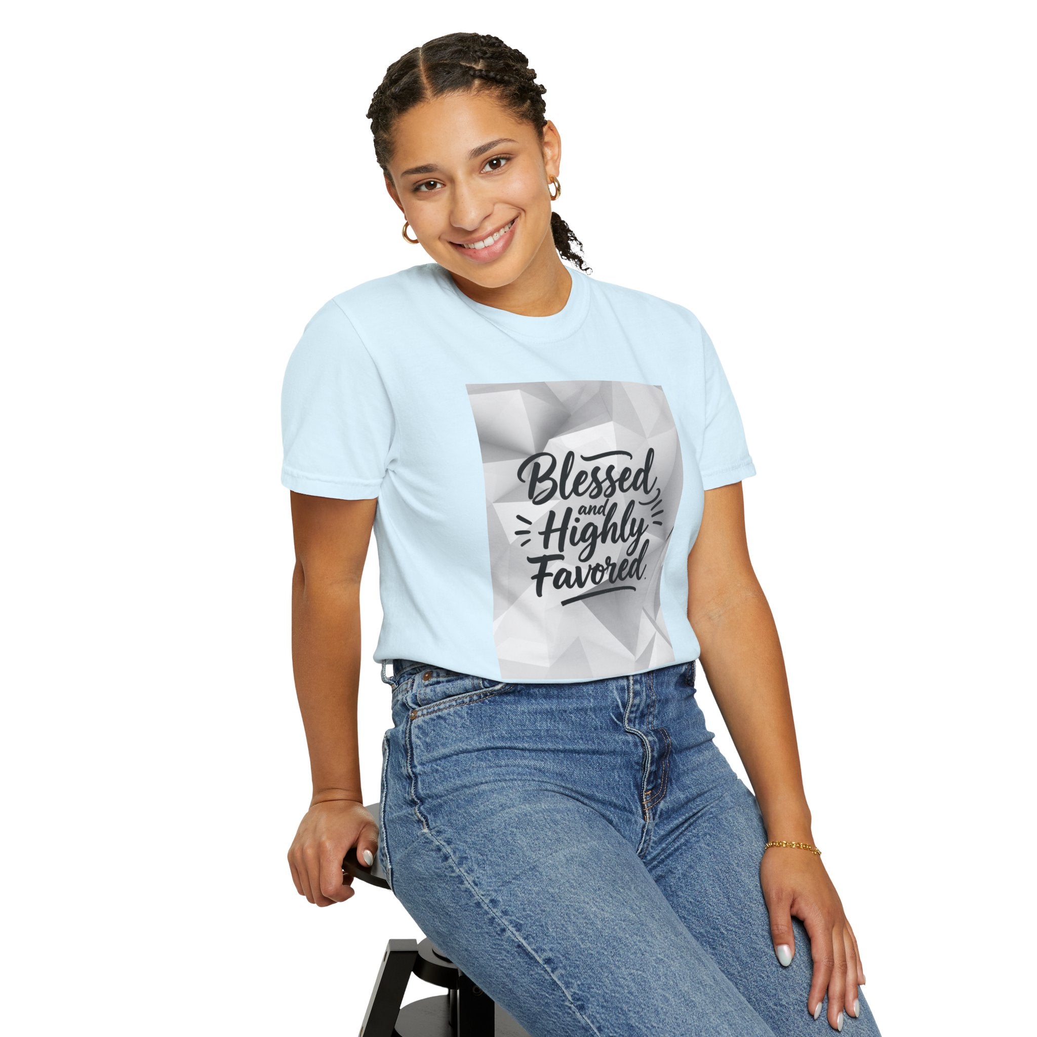 Blessed and Highly Favored T-Shirt — Faith Inspirational Graphic Tee