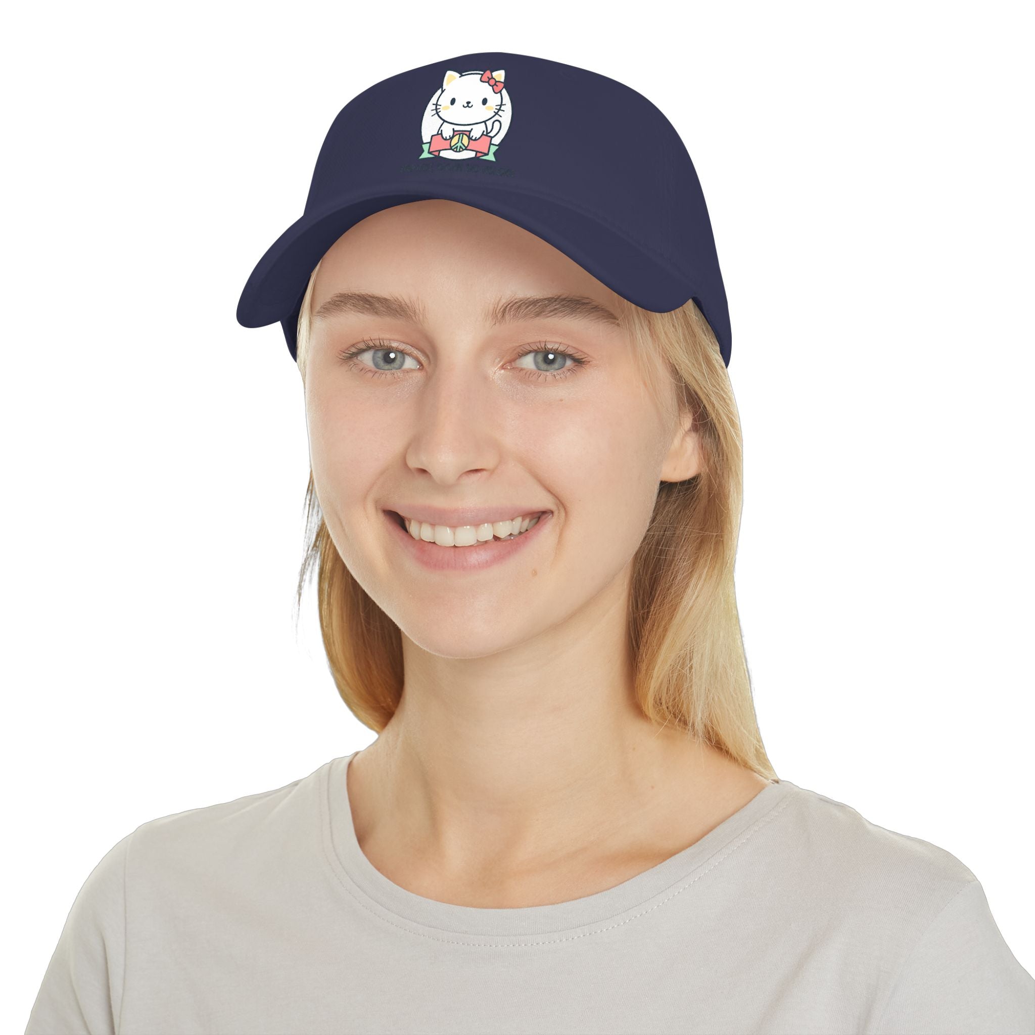 Cute Cat Hat — "Stop Hate, Racism and Violence" Embroidered Baseball Cap