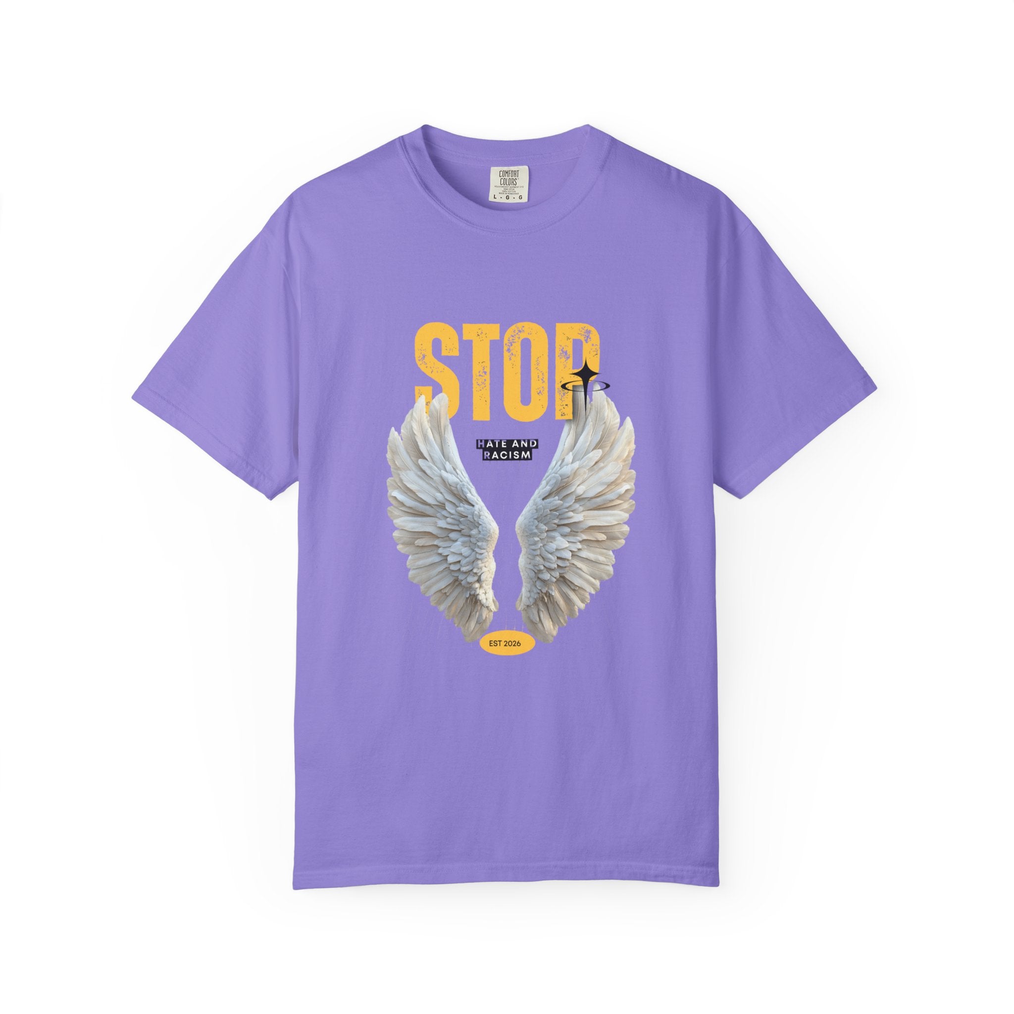 Angel Wings "STOP" Graphic T‑Shirt
