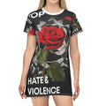 Anti-Violence T-Shirt Dress — Stop Hate & Violence Floral Graphic