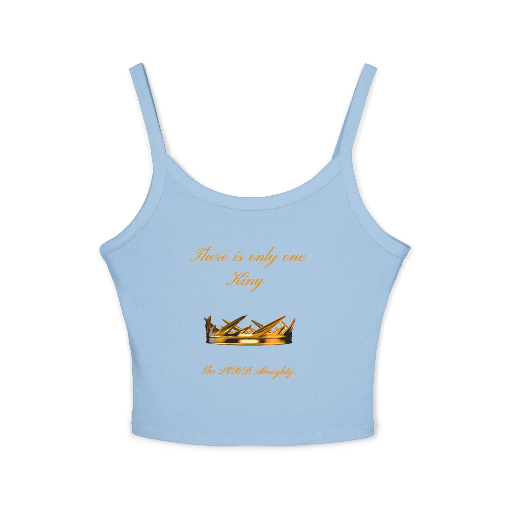 Women's Crop Tank Top - 'There is only one King' Gold Crown Spiritual Faith Graphic