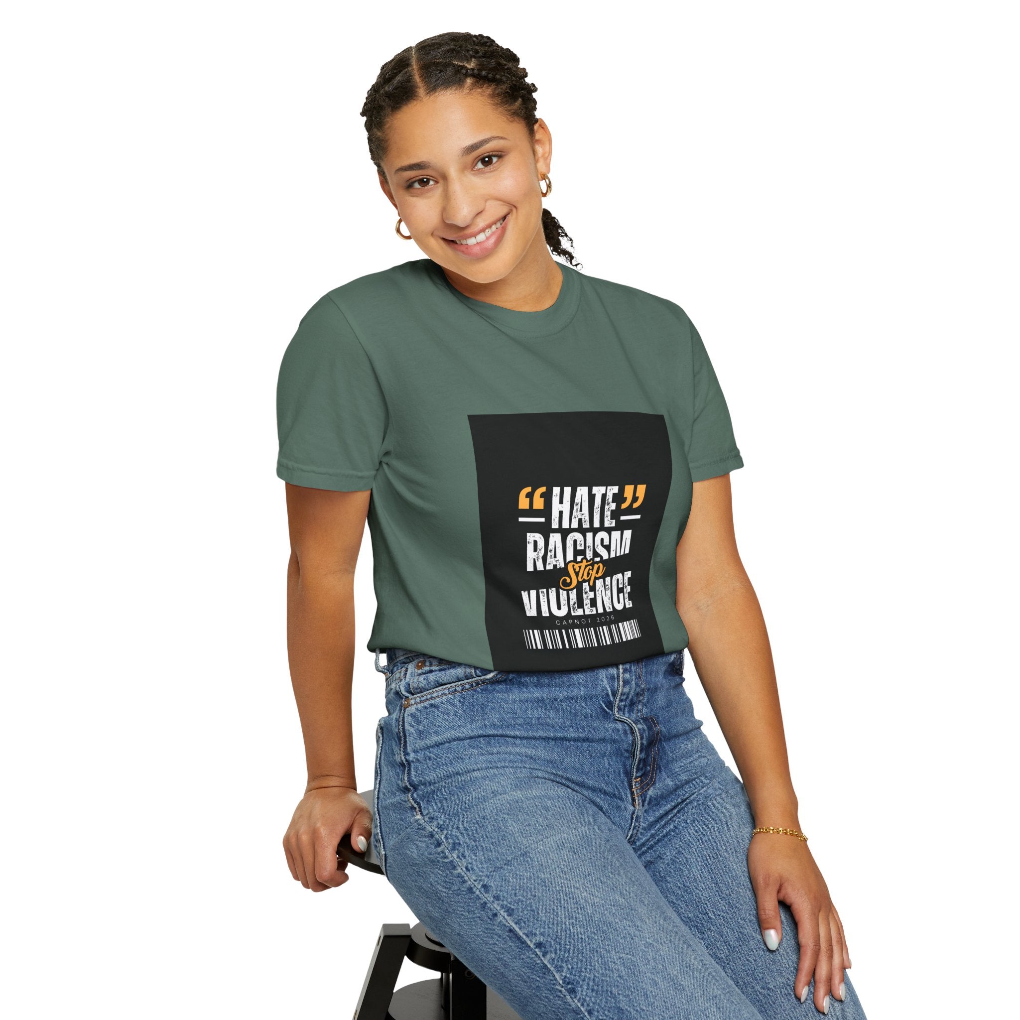 Anti-Racism T-Shirt — "Hate Racism Stop Violence" Graphic Tee