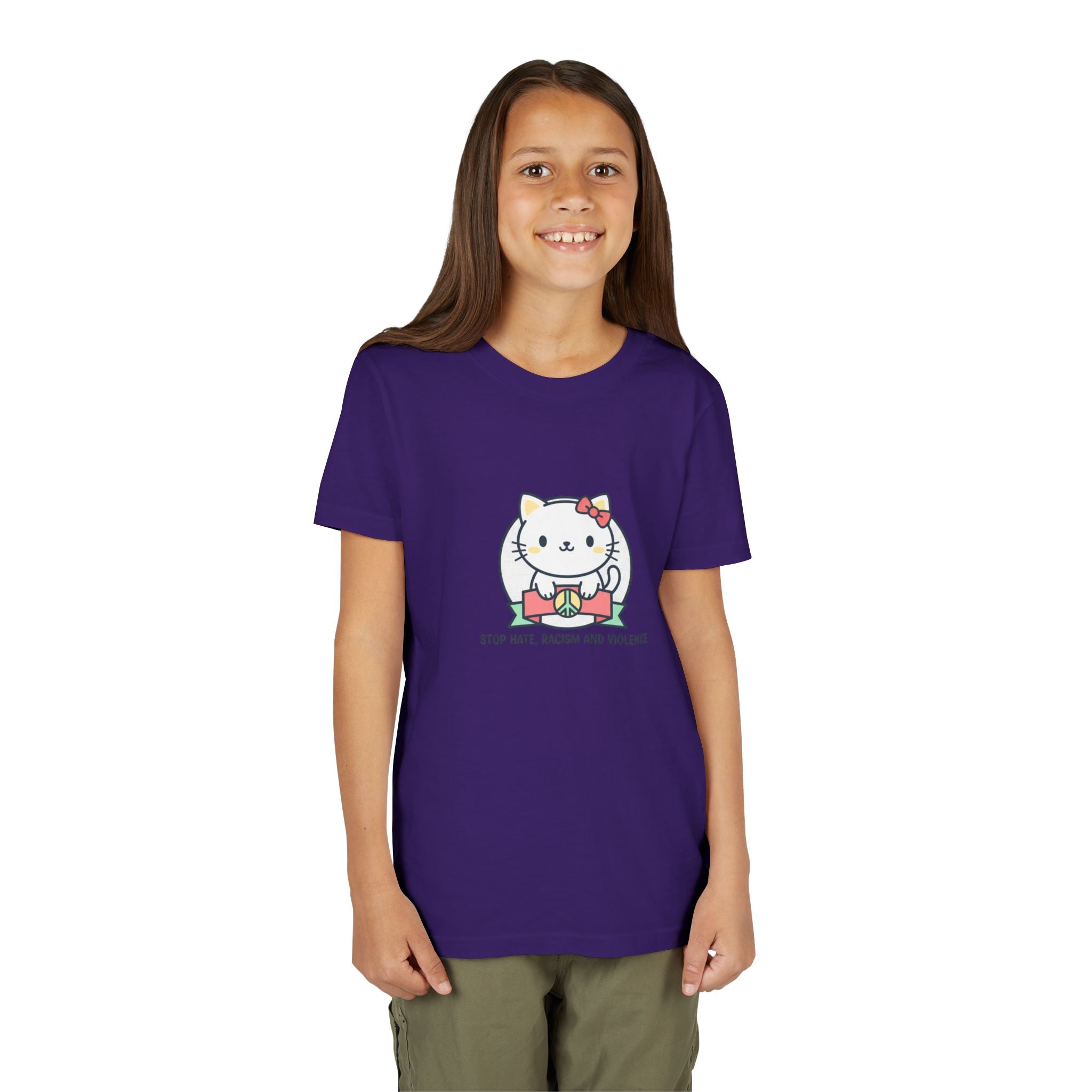 Youth Tee — HELLO KITTY STOP HATE RACISM VIOLENCE