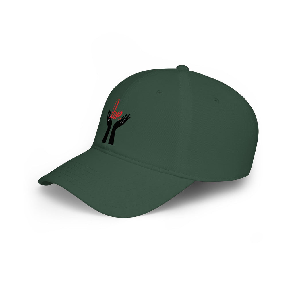 Prayer Hands Baseball Cap — Minimal Black Hands Embroidered Low Profile Hat