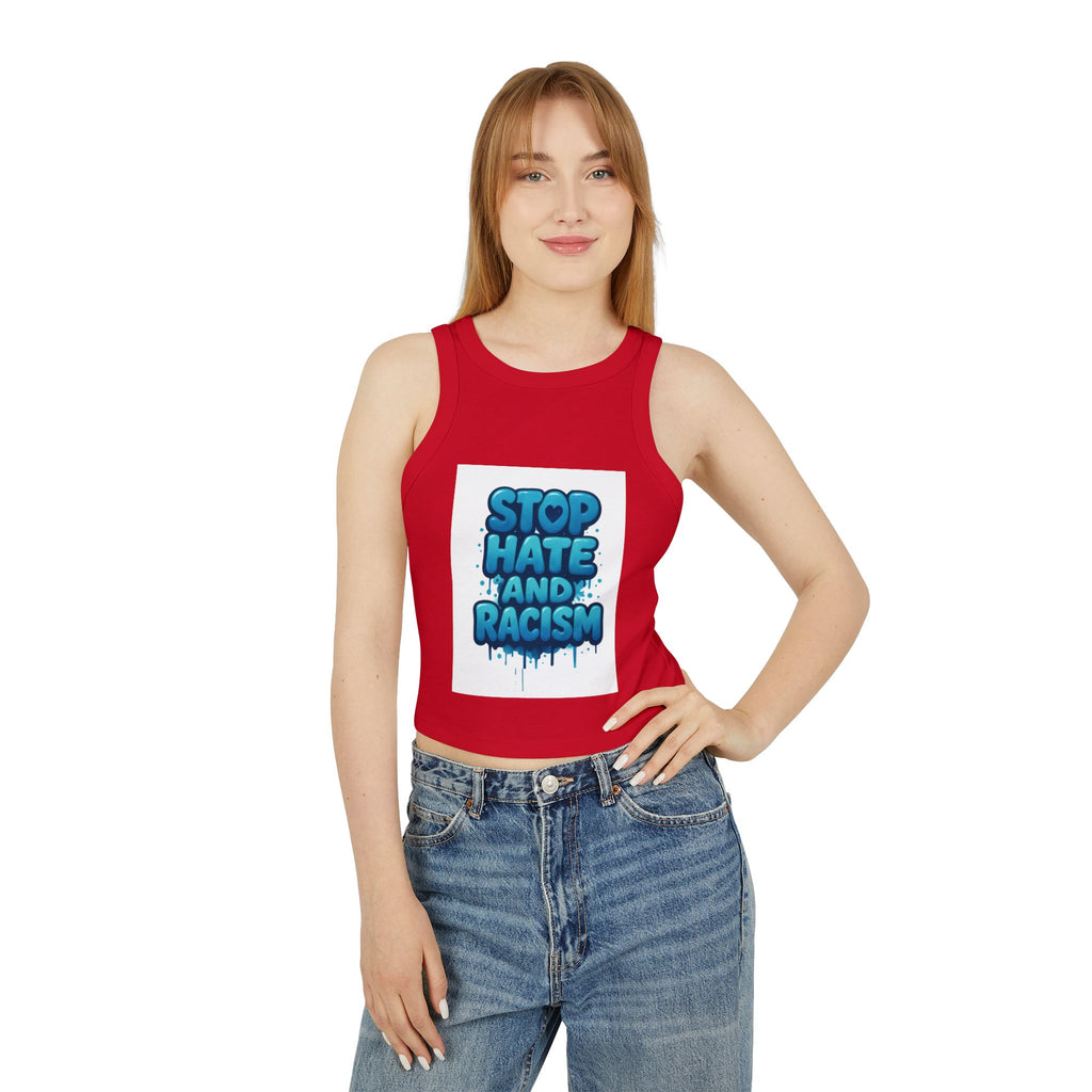 Stop Hate And Racism Racer Tank Top