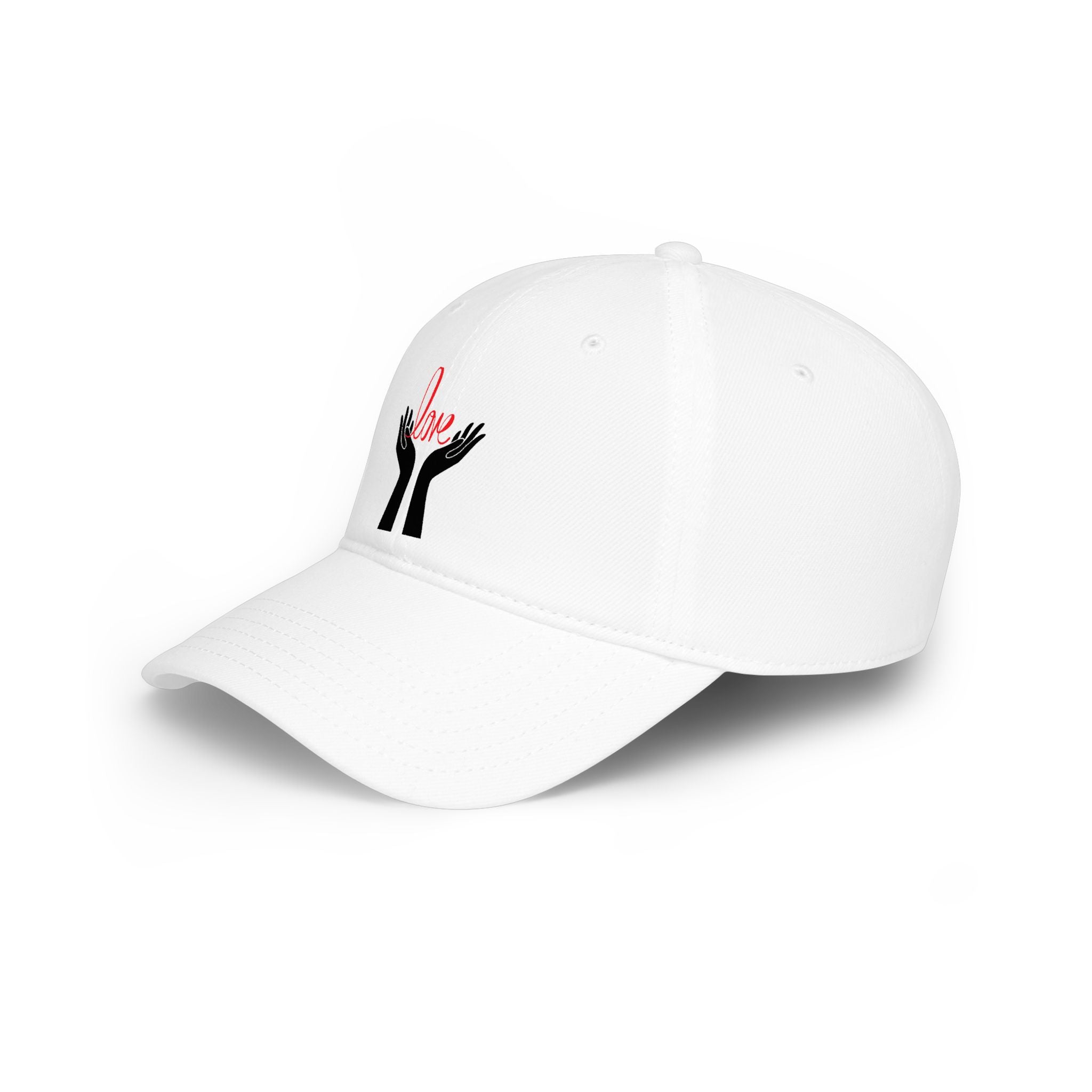 Prayer Hands Baseball Cap — Minimal Black Hands Embroidered Low Profile Hat