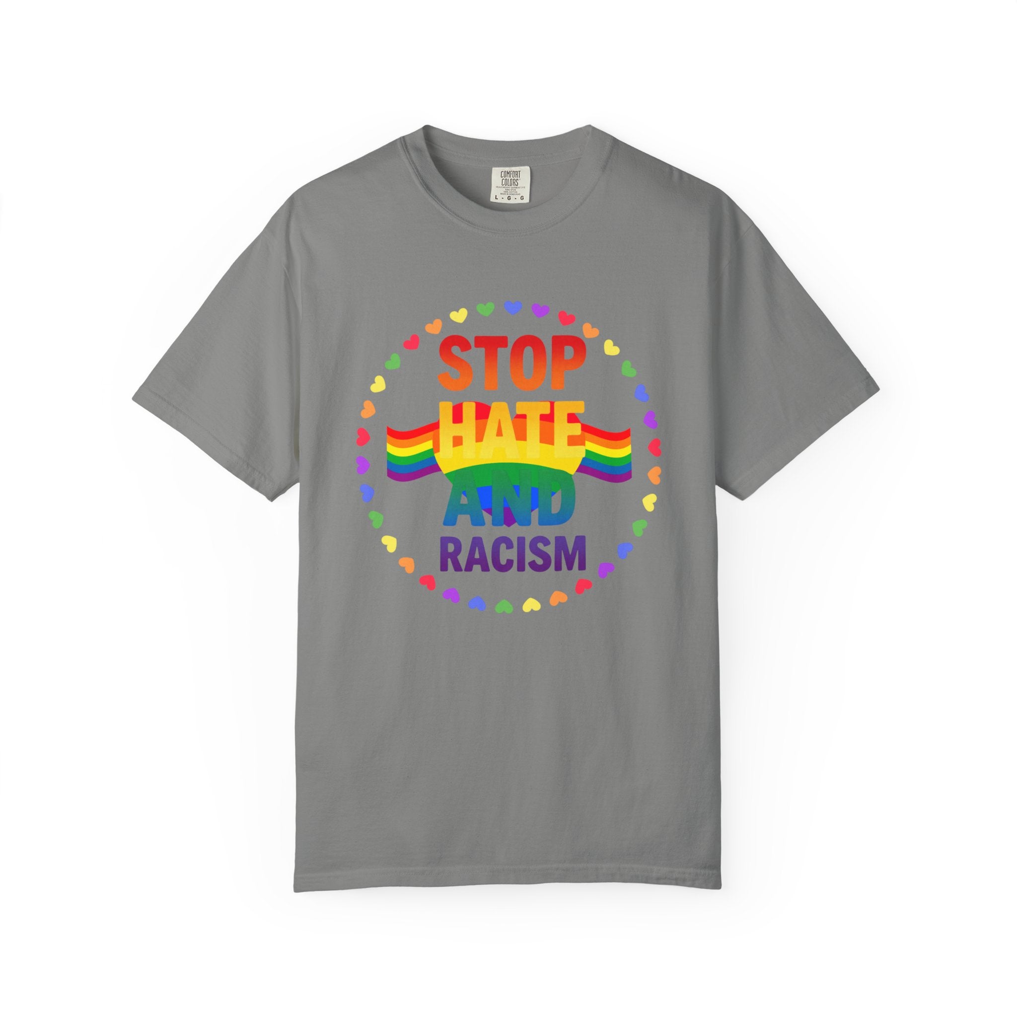 Stop Hate and Racism Rainbow T-Shirt