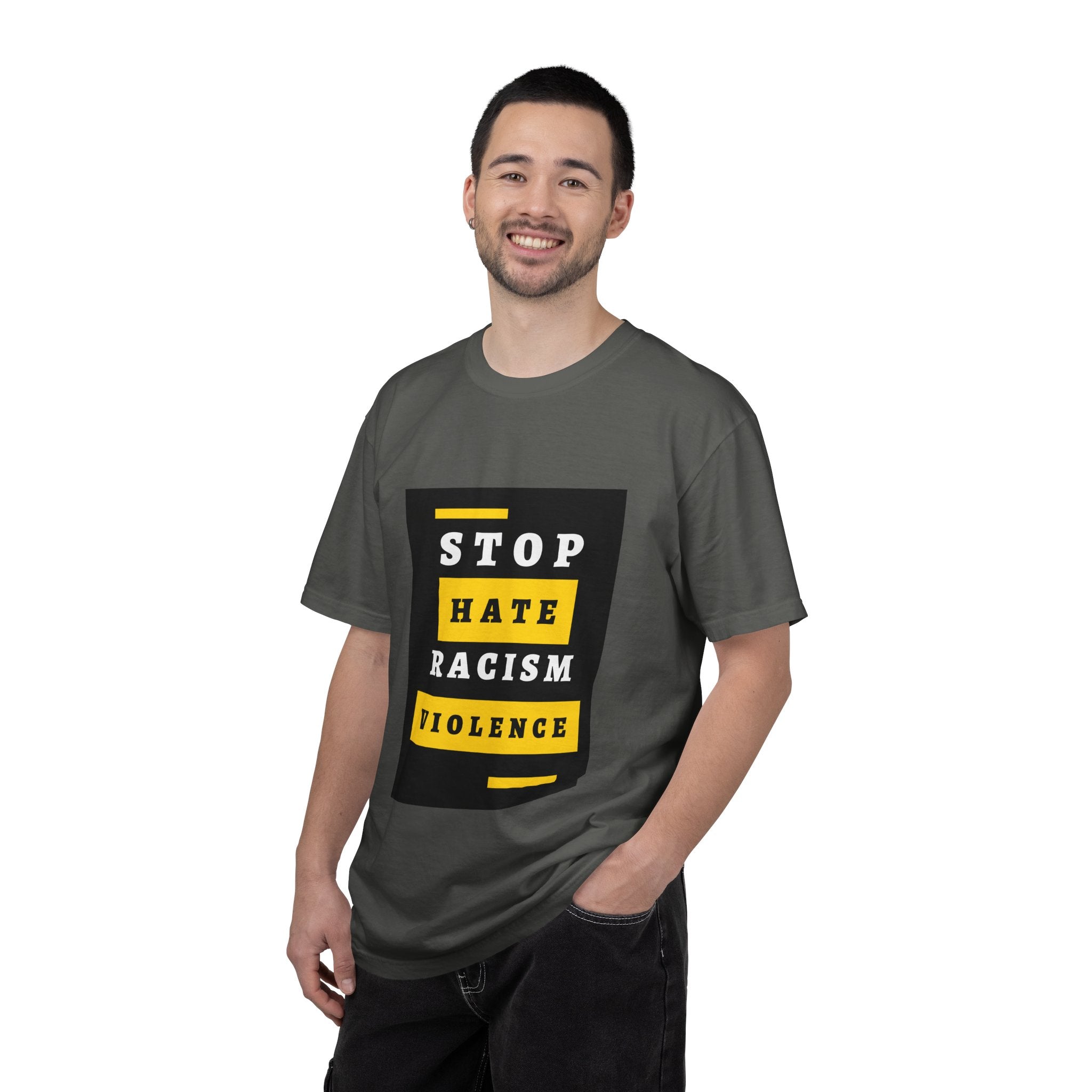 Stop Hate Racism Violence T-Shirt — Anti-Racism Message Tee