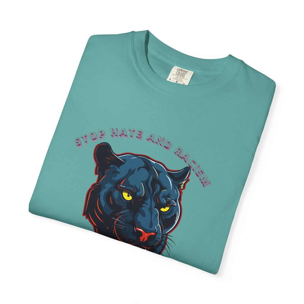 No Violence Panther T-Shirt — Graphic Animal Tee with 'No Violence' Text