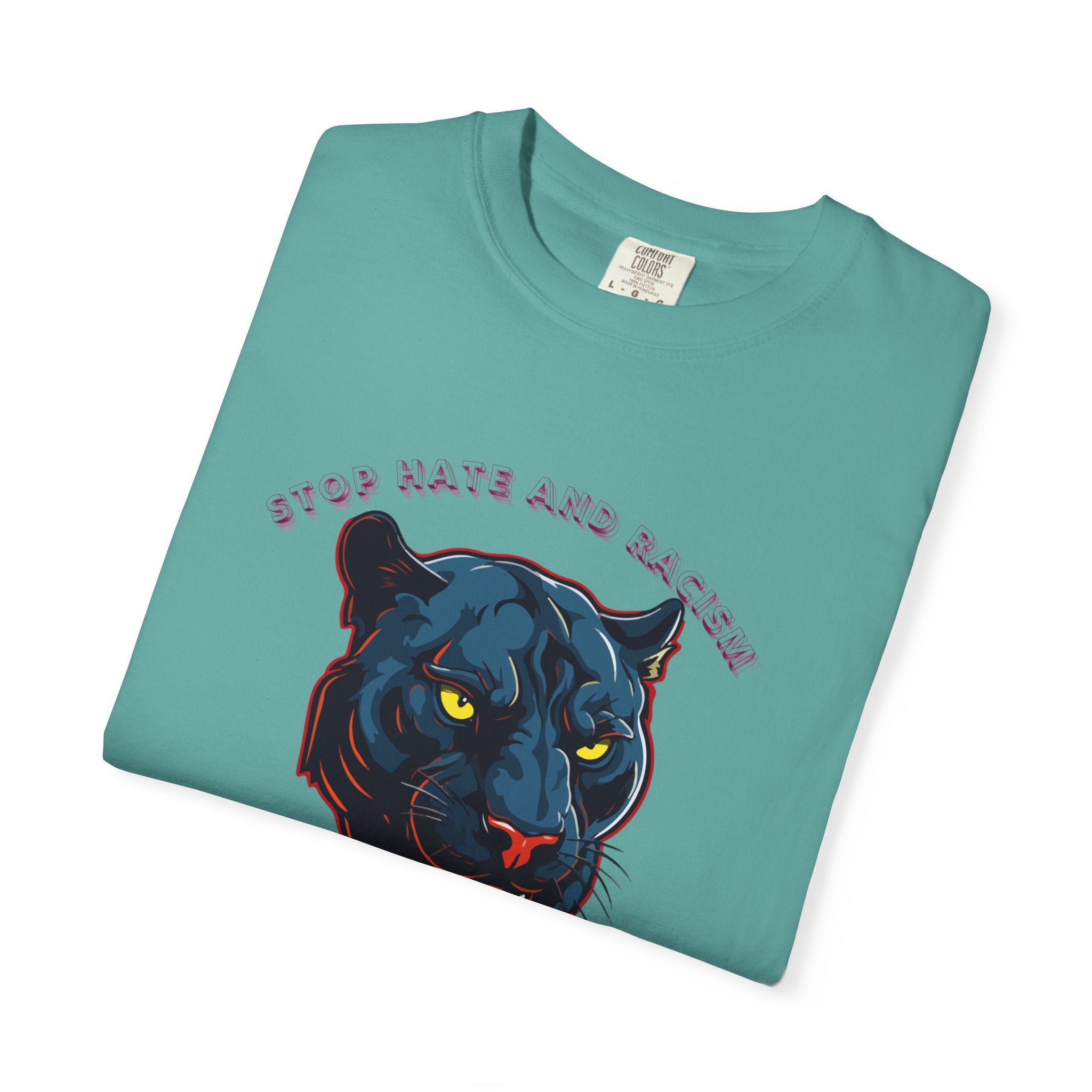 No Violence Panther T-Shirt — Graphic Animal Tee with 'No Violence' Text