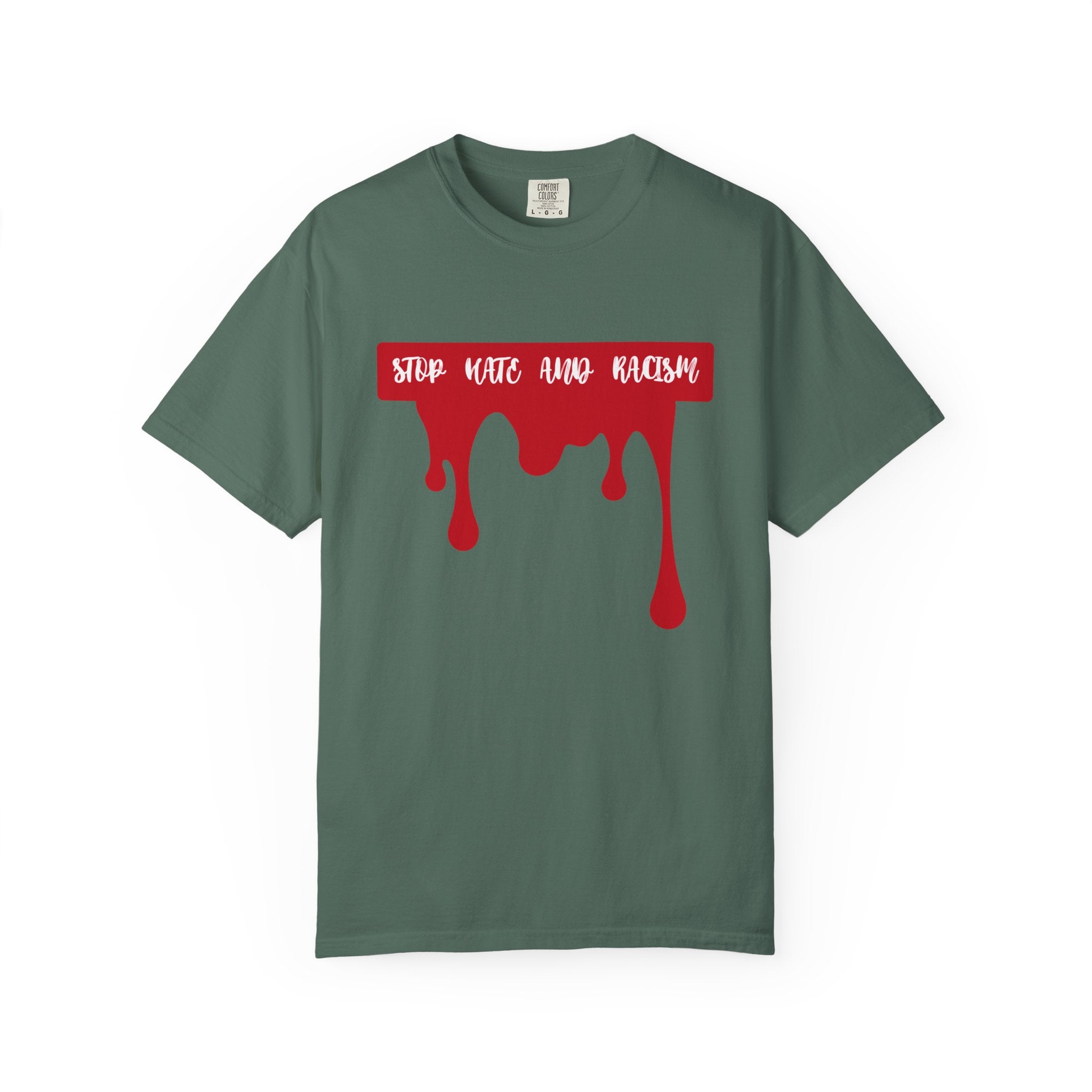 T-Shirt “Stop Hate, End Racism” Dripping Blood Graphic Tee