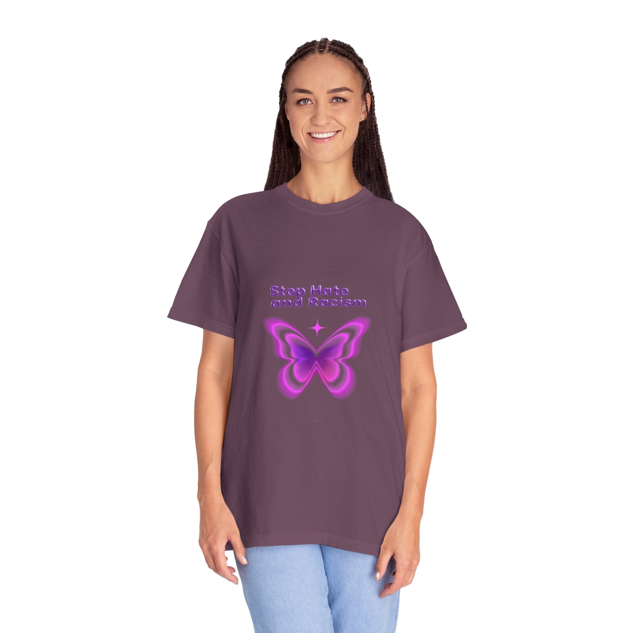 Stop Hate and Racism Butterfly T-Shirt