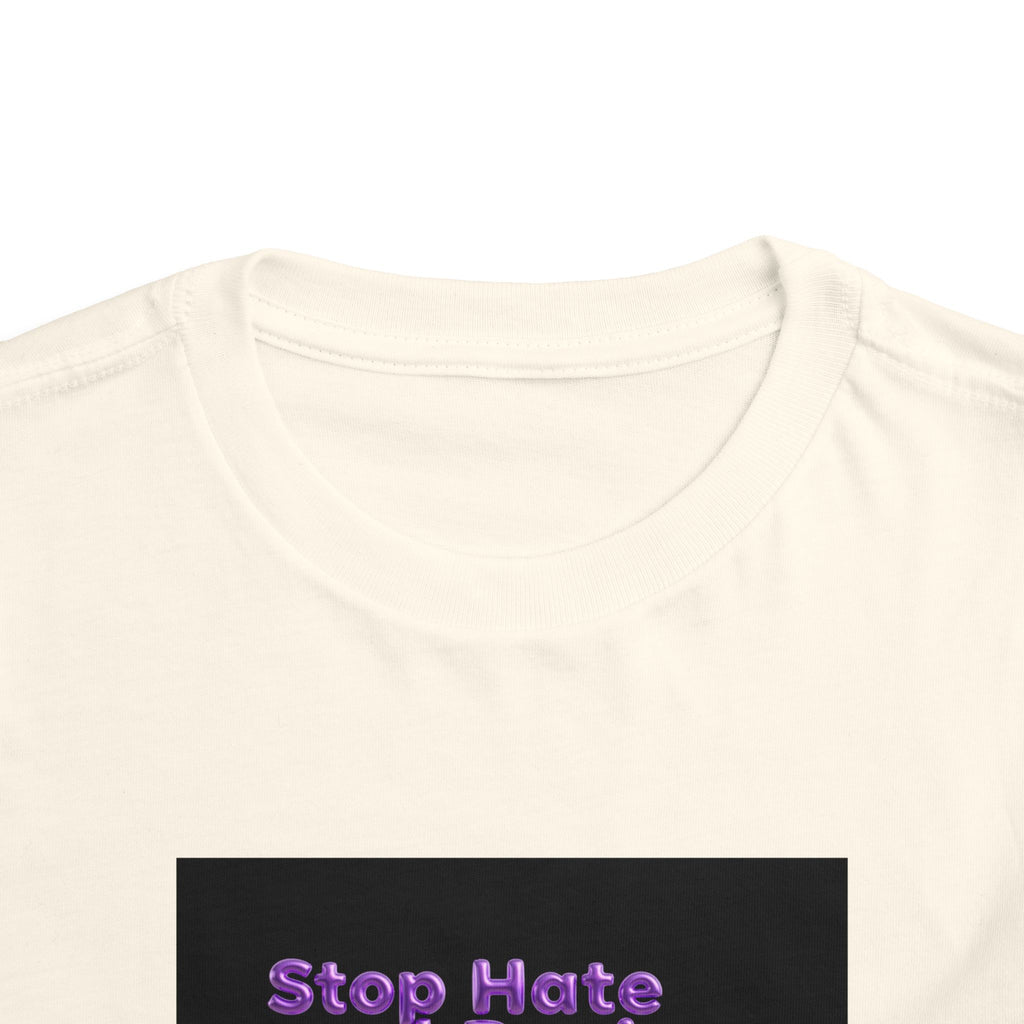Stop Hate and Racism Toddler Tee — Purple Butterfly Anti-Racism Shirt