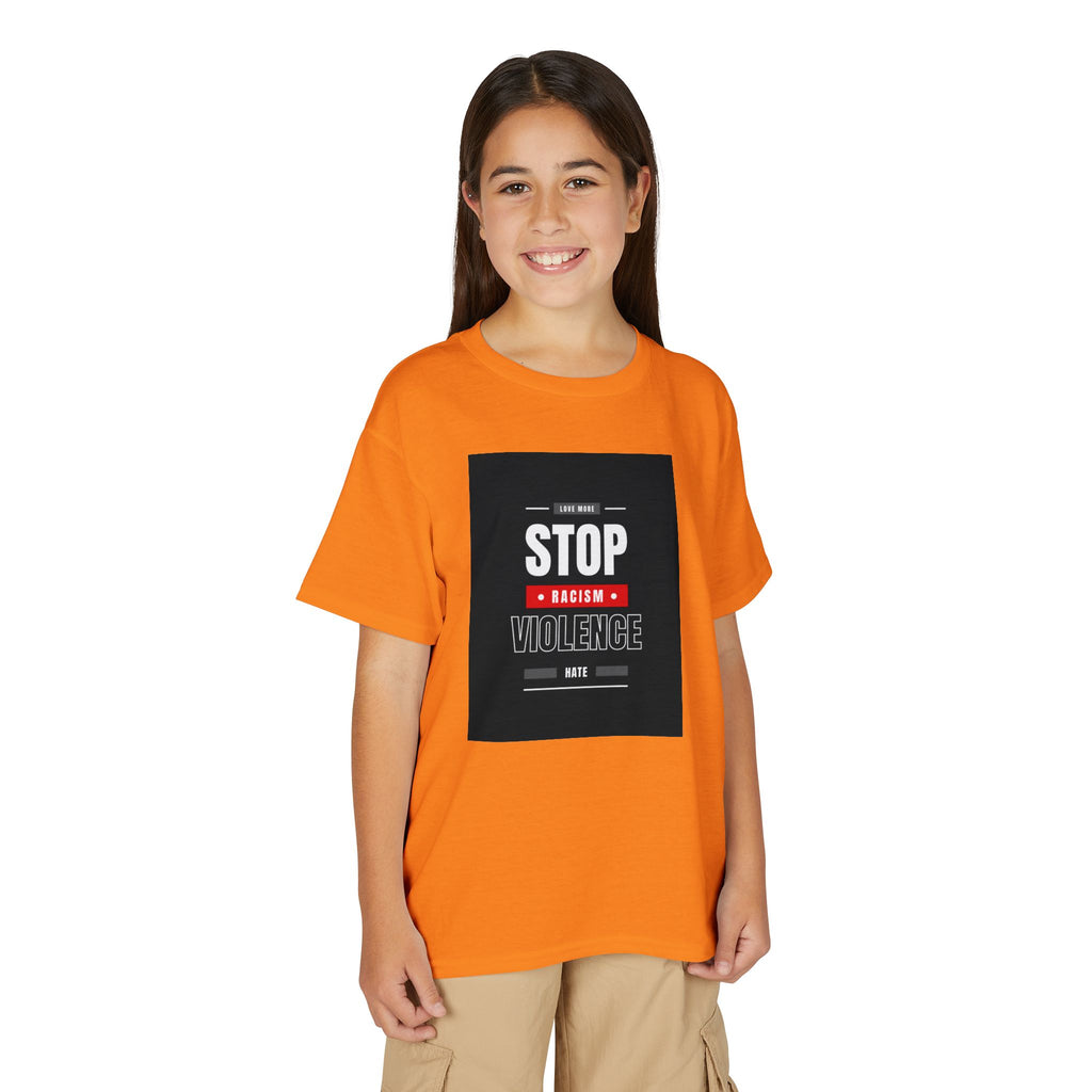 Youth T-Shirt — "Stop Racism Stop Violence" Graphic Tee