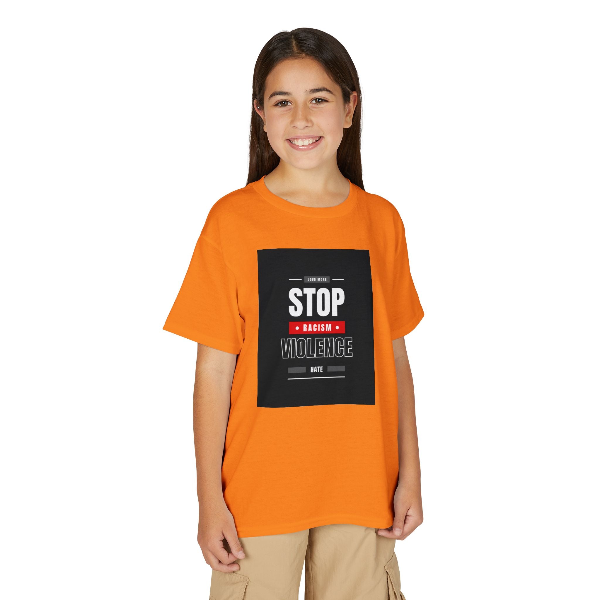 Youth T-Shirt — "Stop Racism Stop Violence" Graphic Tee