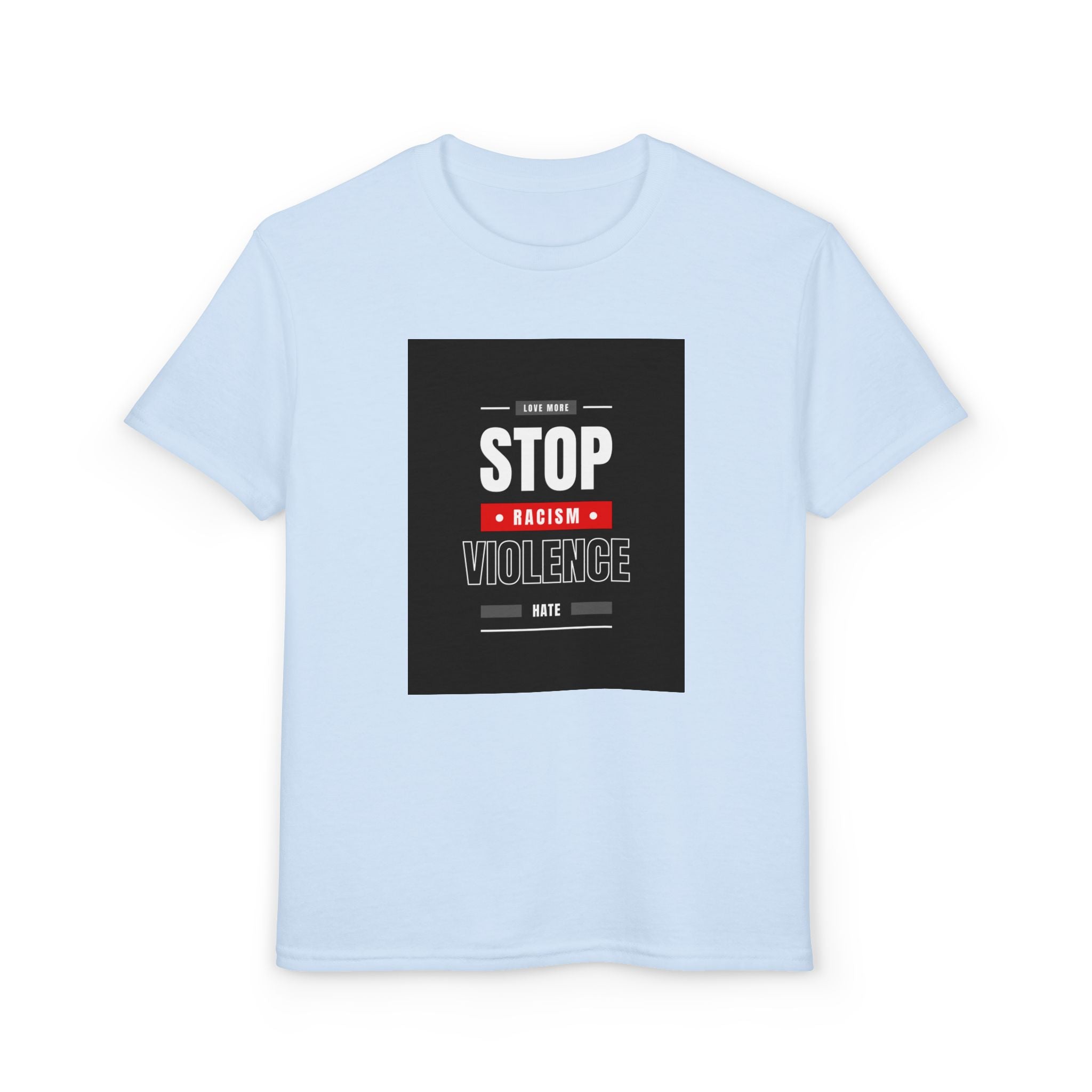 Youth T-Shirt — "Stop Racism Stop Violence" Graphic Tee