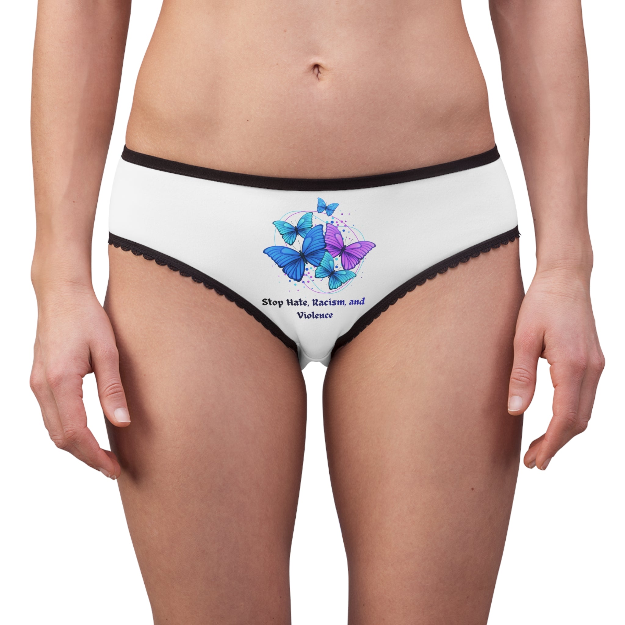 Butterfly Peace Briefs — "Stop Hate, Racism, and Violence" Women's Underwear
