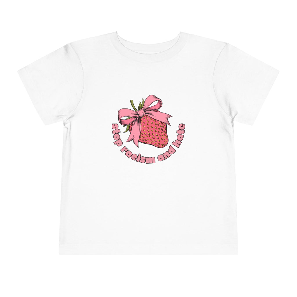 Toddler Tee — Pink Gift Strawberry Graphic "Stop Rockin and Rollin"