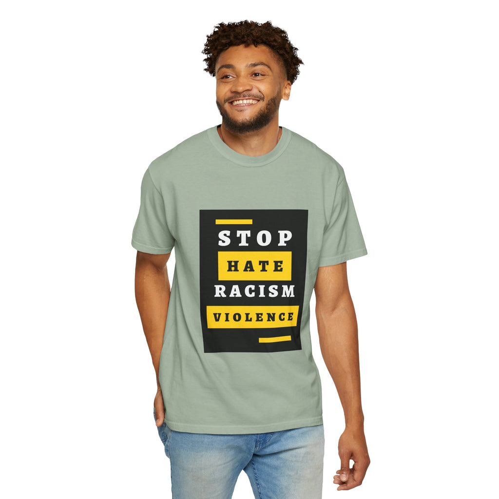 Stop Hate Racism Violence T-Shirt — Anti-Racism Message Tee