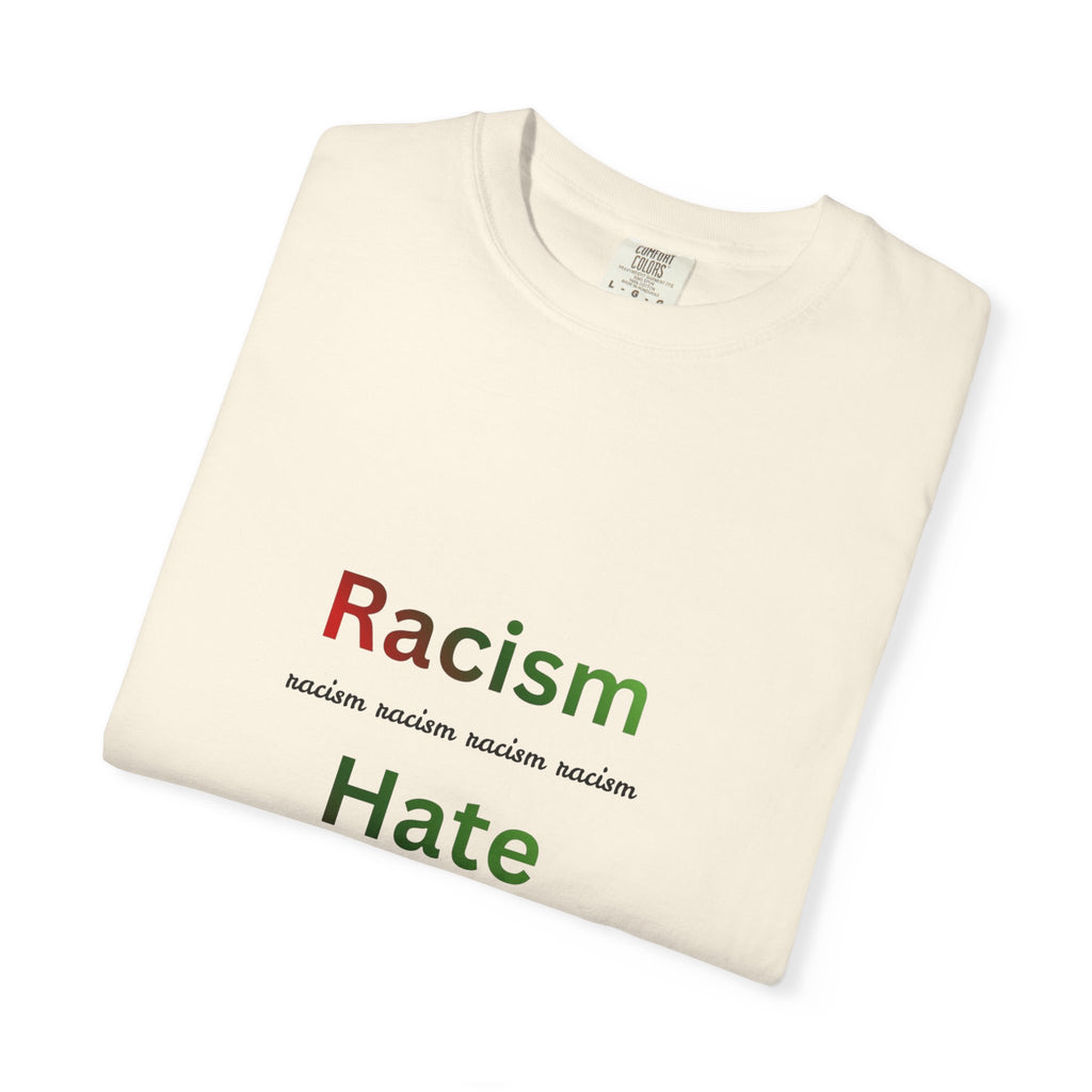 Christian Message T-Shirt — 'Racism Hate Violence' Anti-Hate Tee with John 14:6 Back Quote