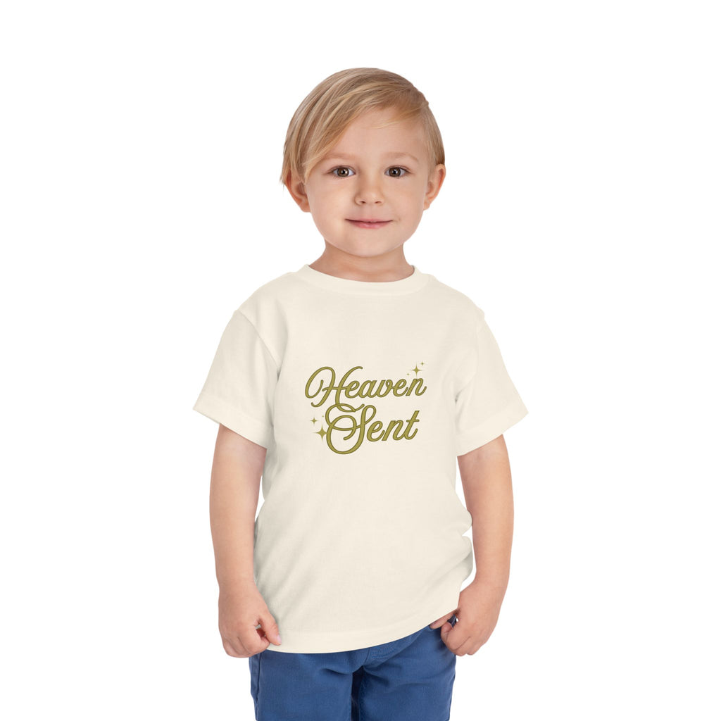 Heaven Sent Toddler Tee — Gold Script Baby Shirt