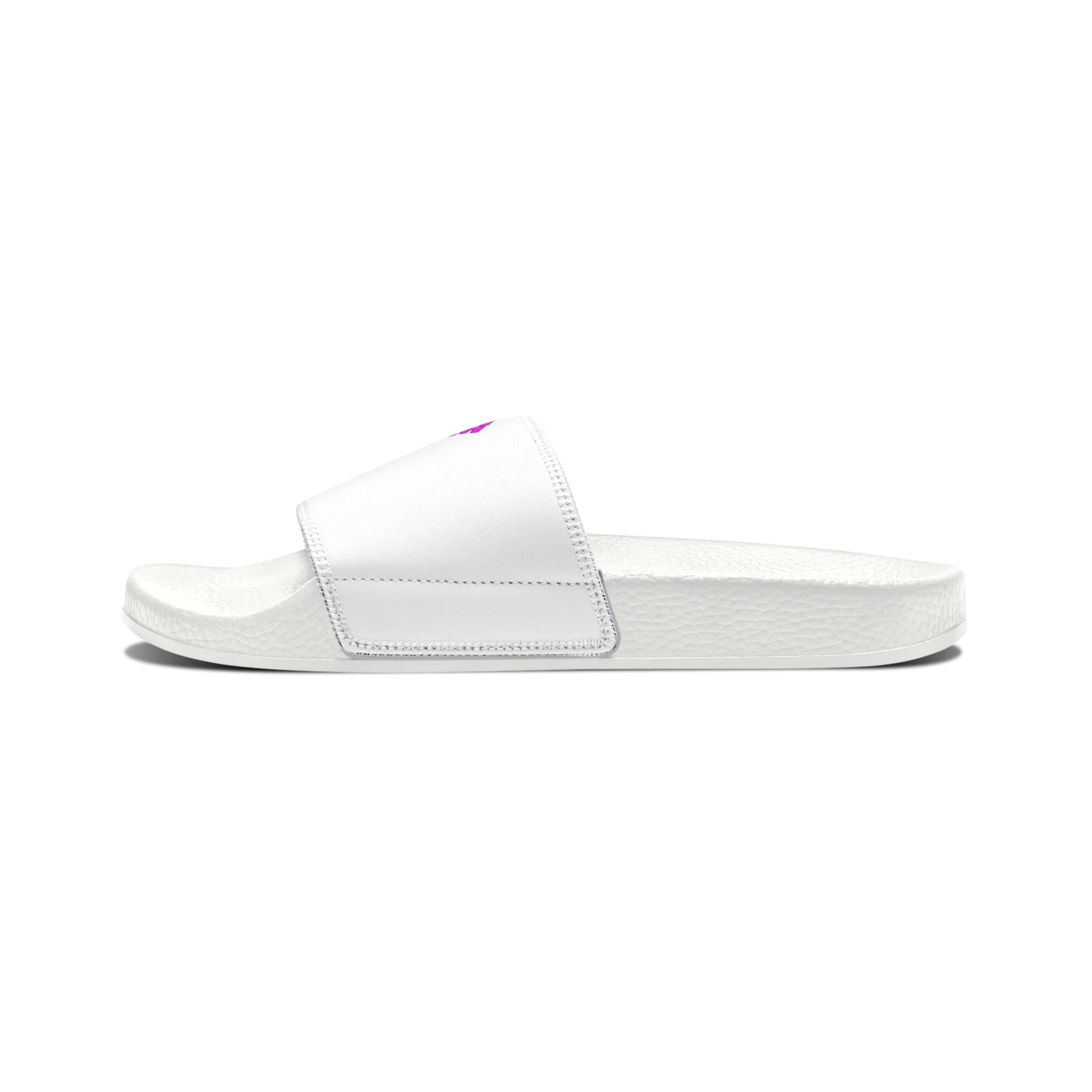 Youth Slide Sandals — 'Stop Hate, Spread Love' Purple Turtle Graphic