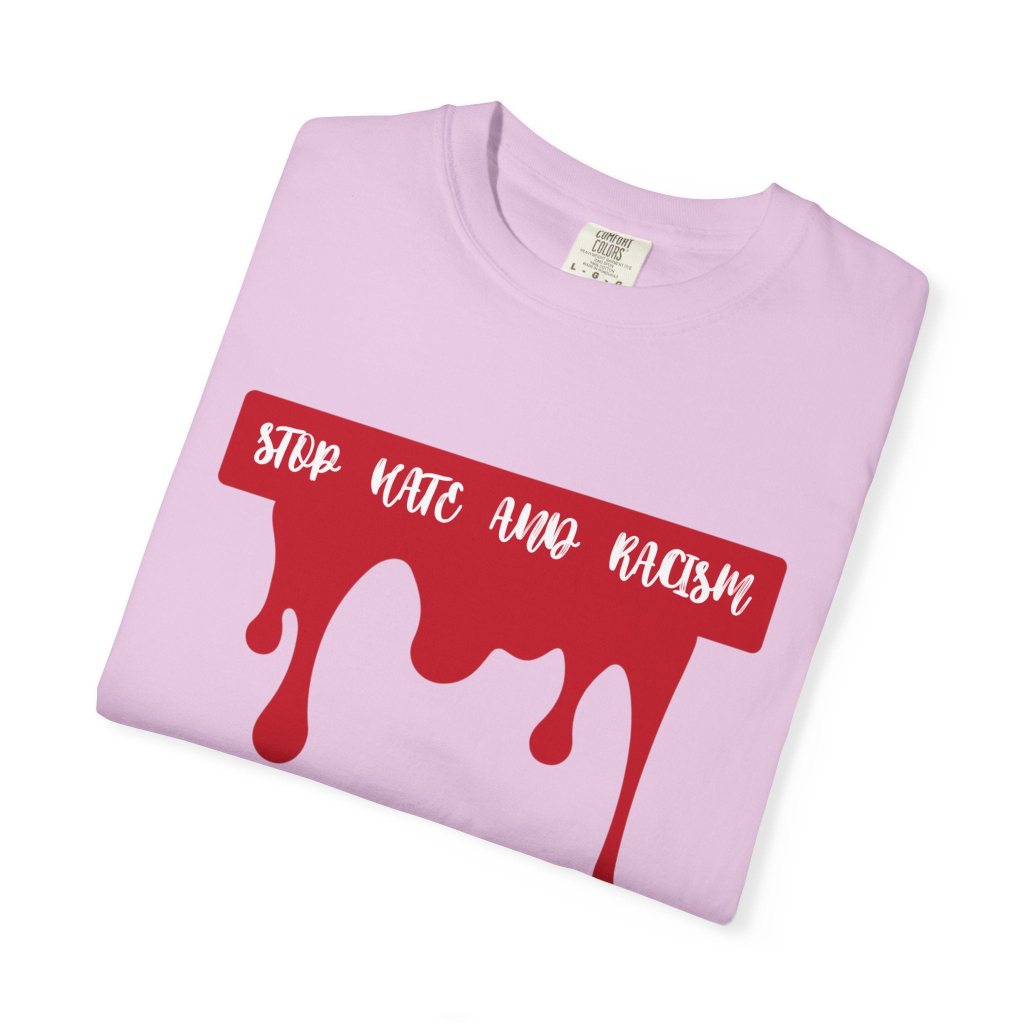 T-Shirt “Stop Hate, End Racism” Dripping Blood Graphic Tee