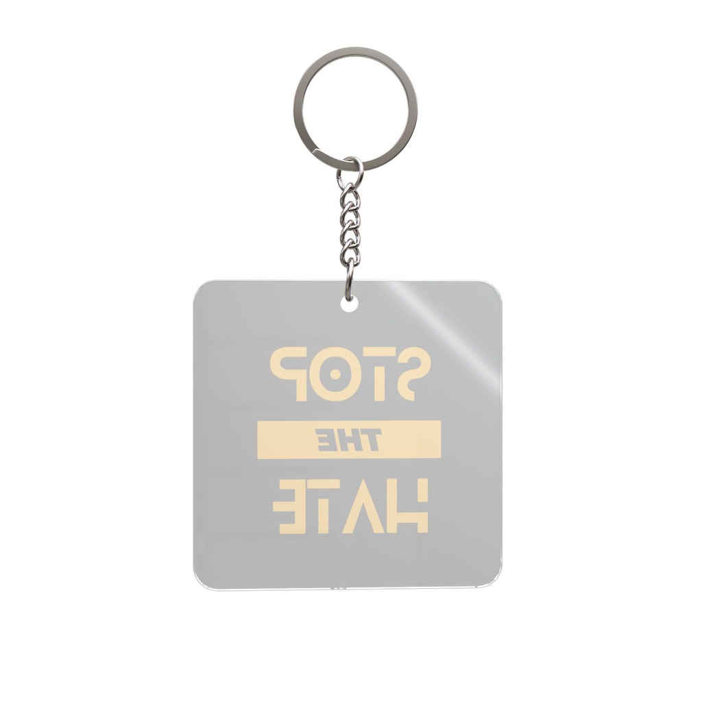 Stop the Hate Square Keychain — Anti-Hate Awareness Keyring