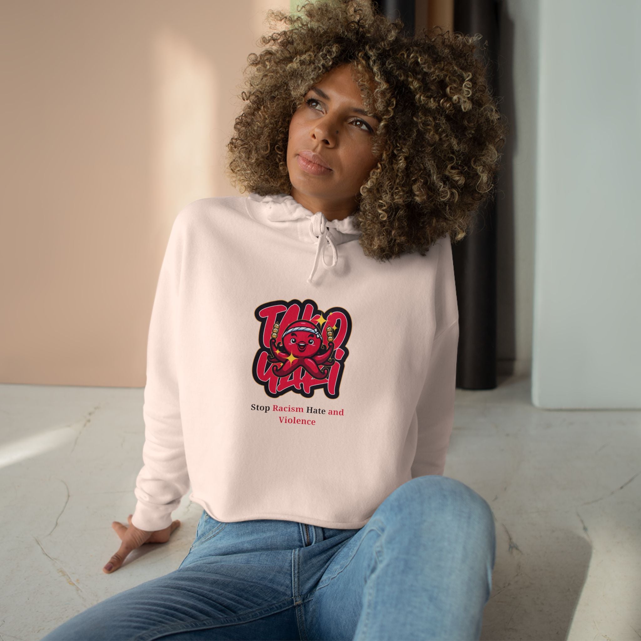 Crop Hoodie – Stop Gender-Based Violence Graphic Crop Hoodie
