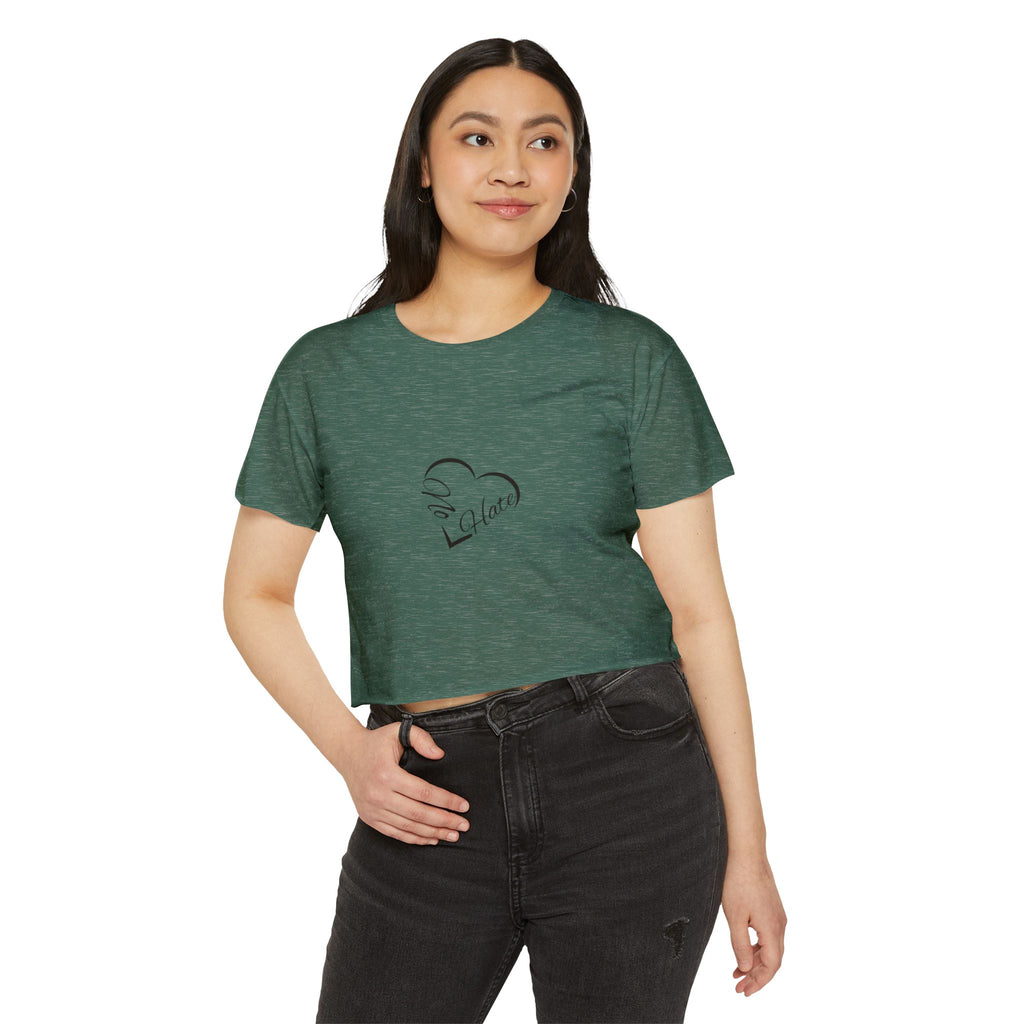 Women's 'No Hate' Heart Crop Top — Festival Graphic Tee