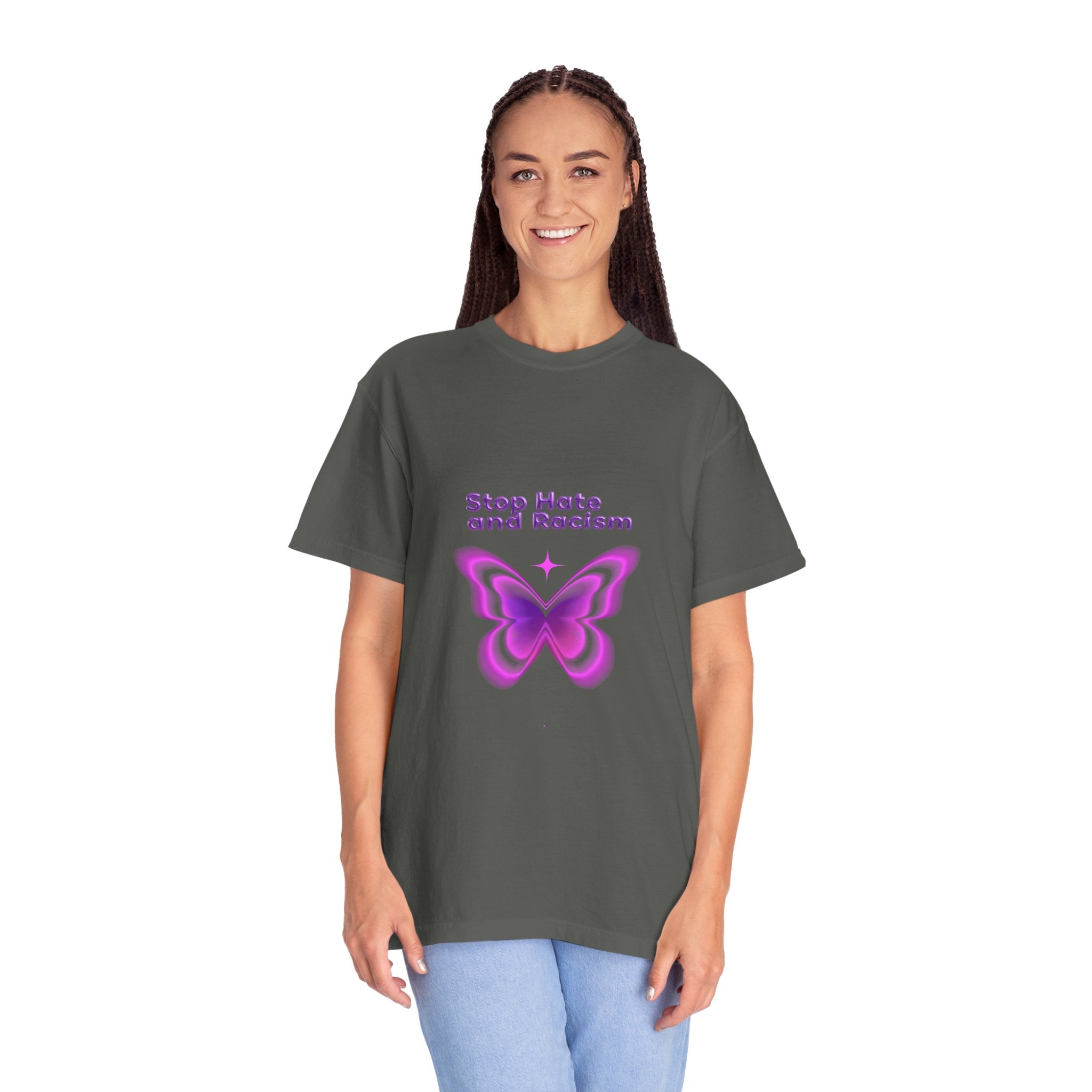 Stop Hate and Racism Butterfly T-Shirt