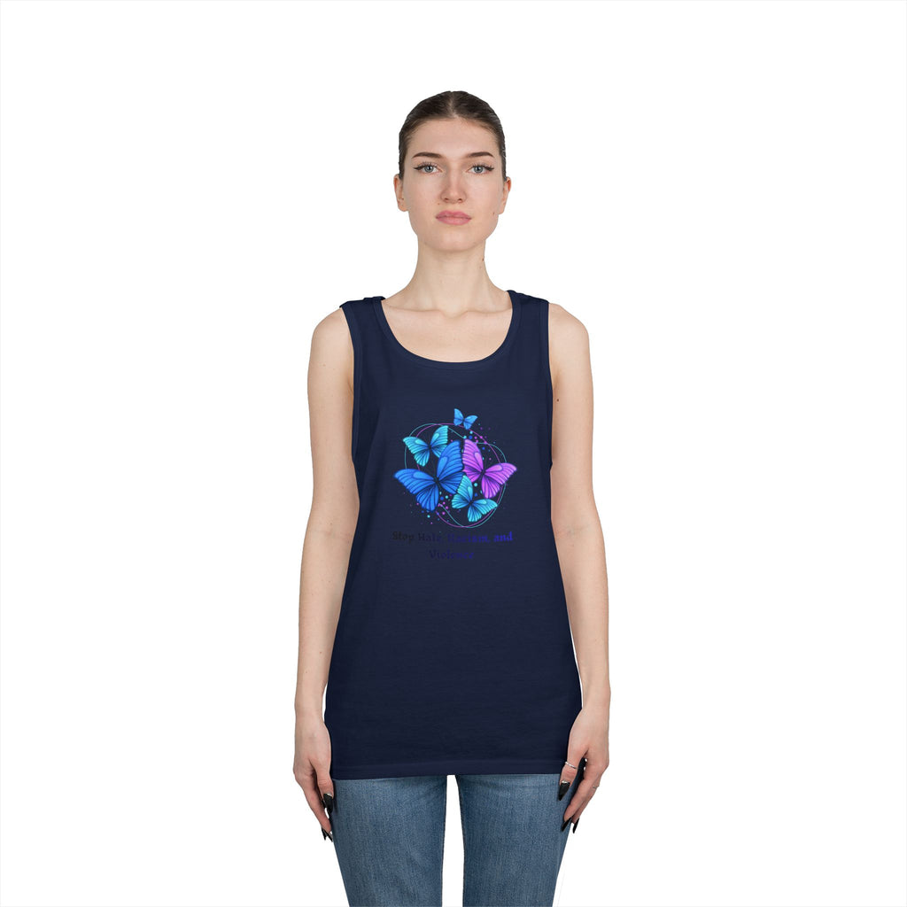 Butterfly Peace Tank Top — "Stop Hate, Racism, and Violence" Graphic Tank