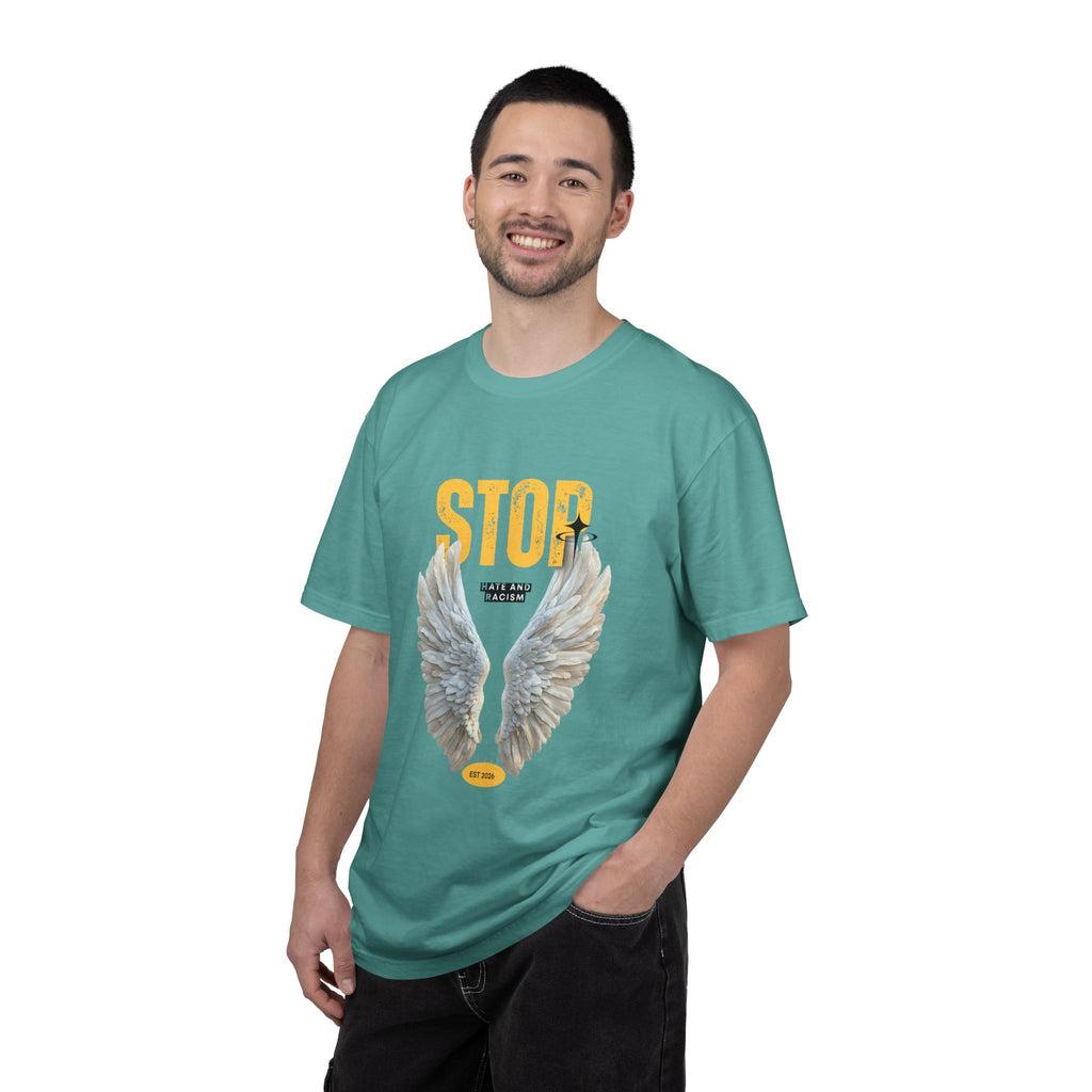 Angel Wings "STOP" Graphic T‑Shirt