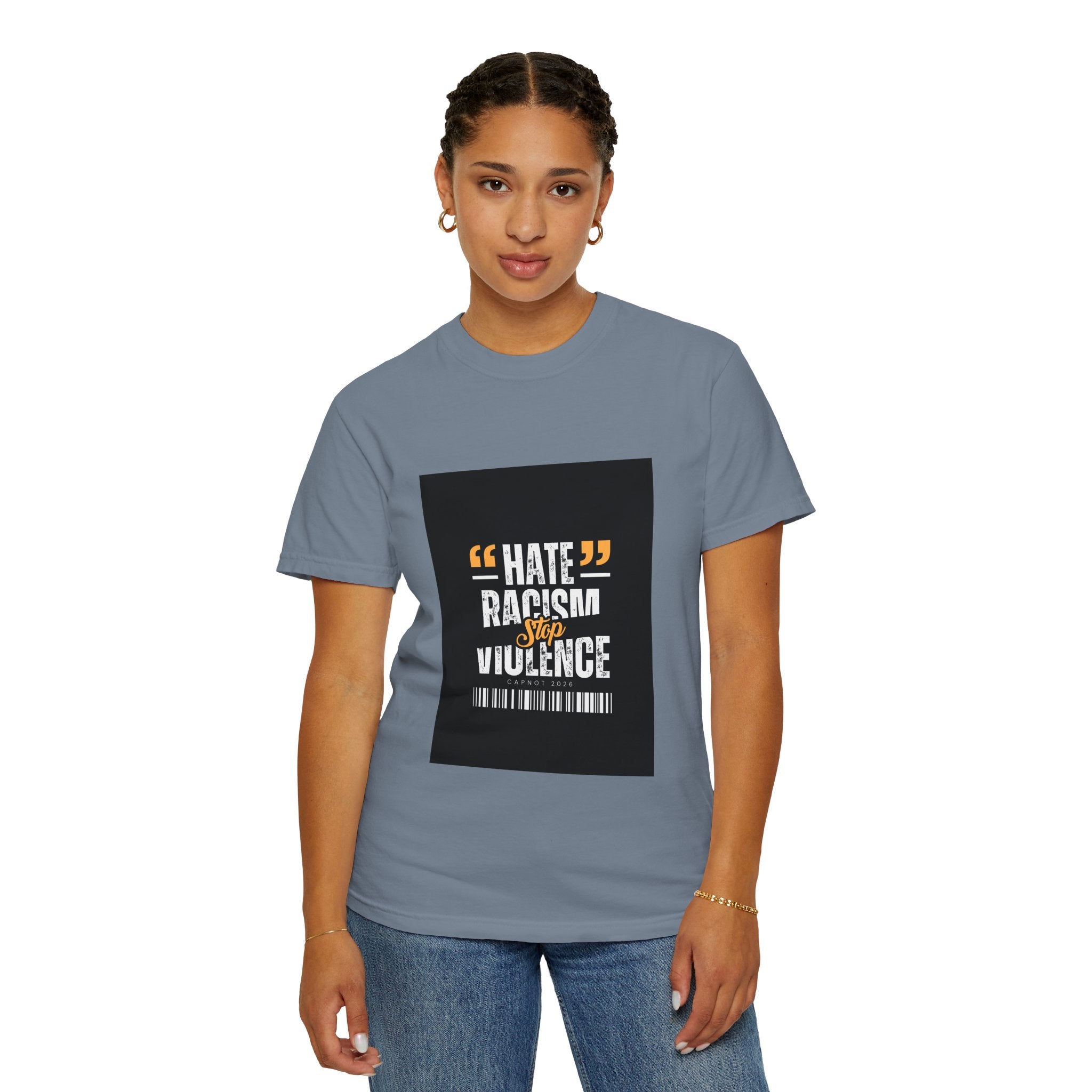 Anti-Racism T-Shirt — "Hate Racism Stop Violence" Graphic Tee