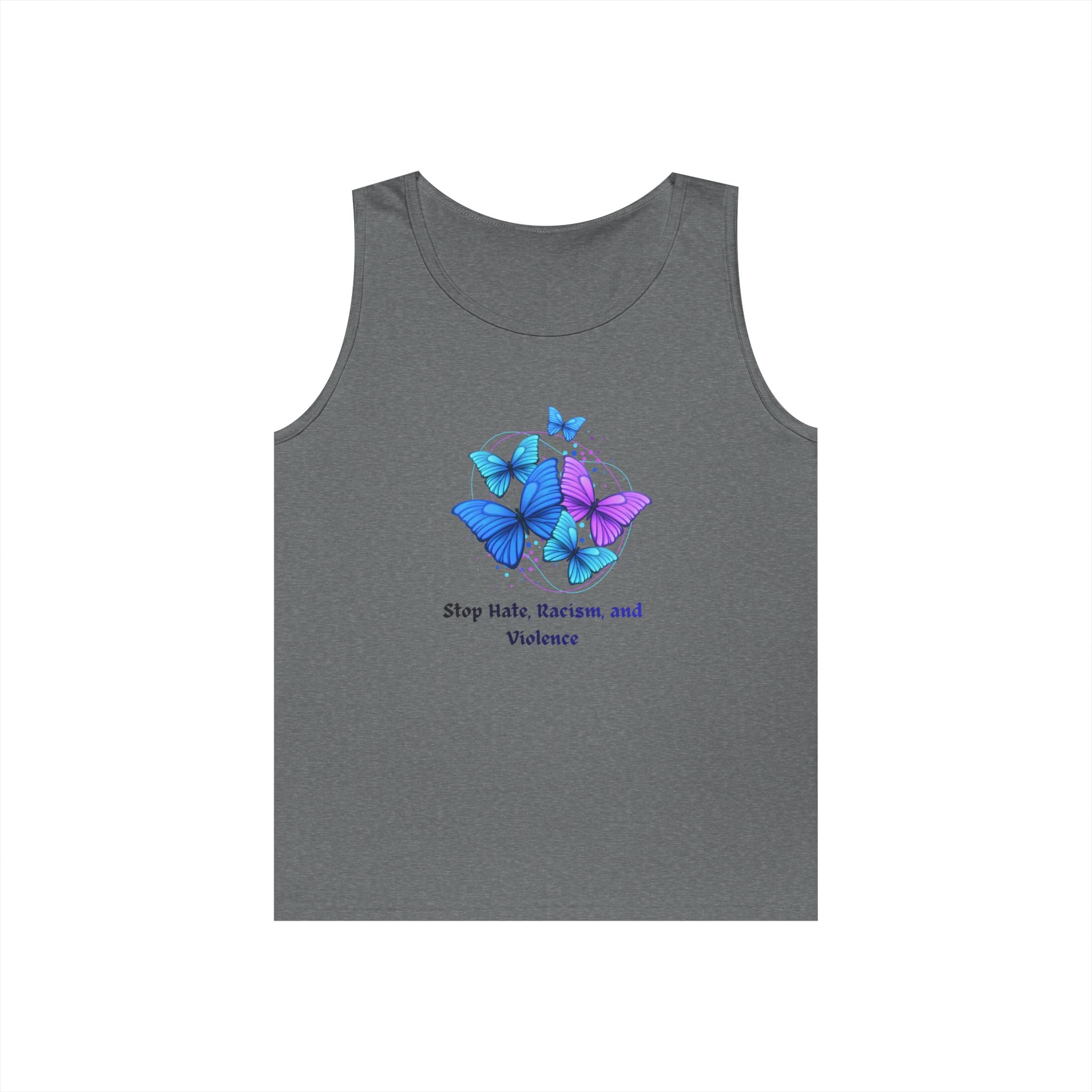 Butterfly Peace Tank Top — "Stop Hate, Racism, and Violence" Graphic Tank