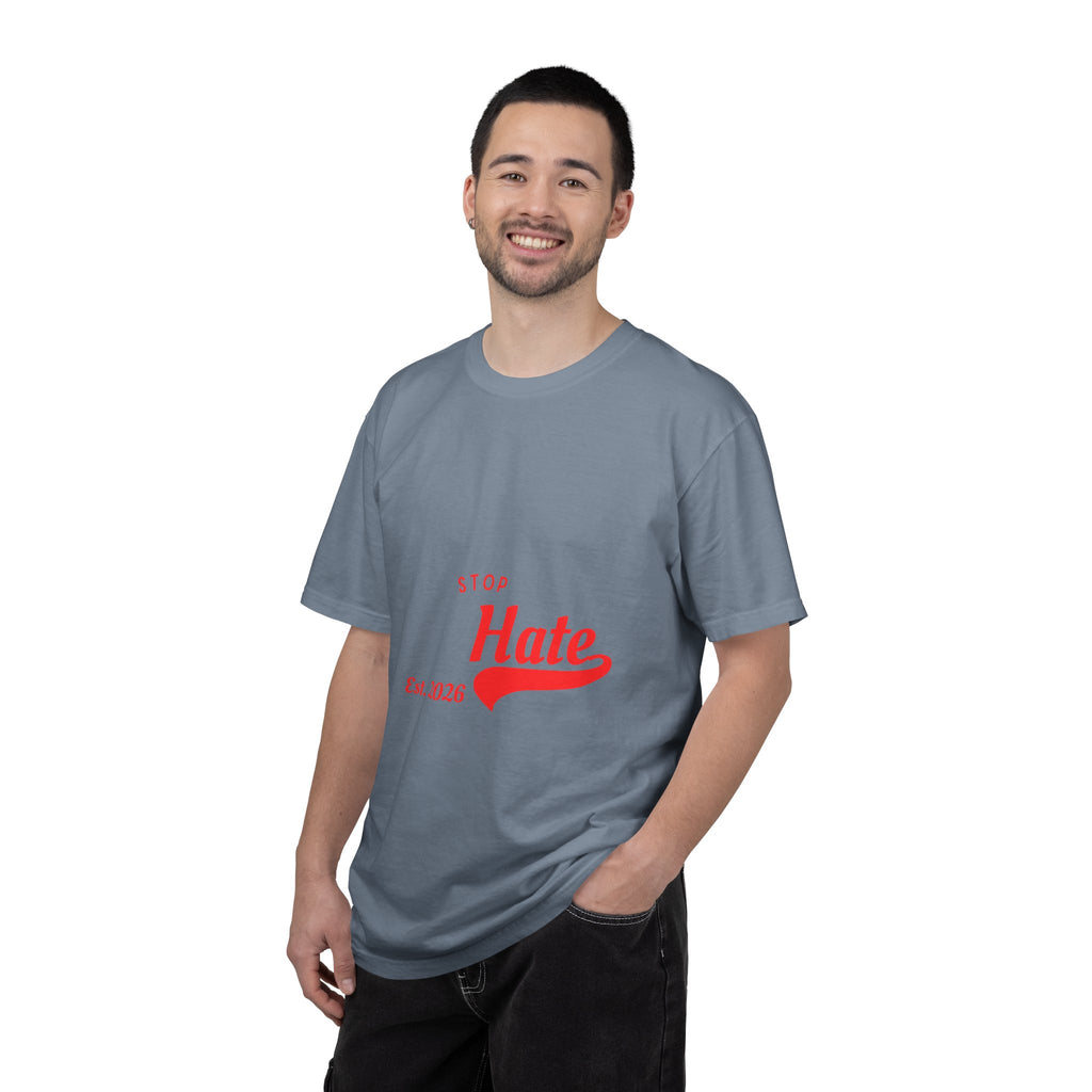 Stop Hate T-Shirt — Retro Script 'Est. 2026' Anti-Hate Graphic Tee