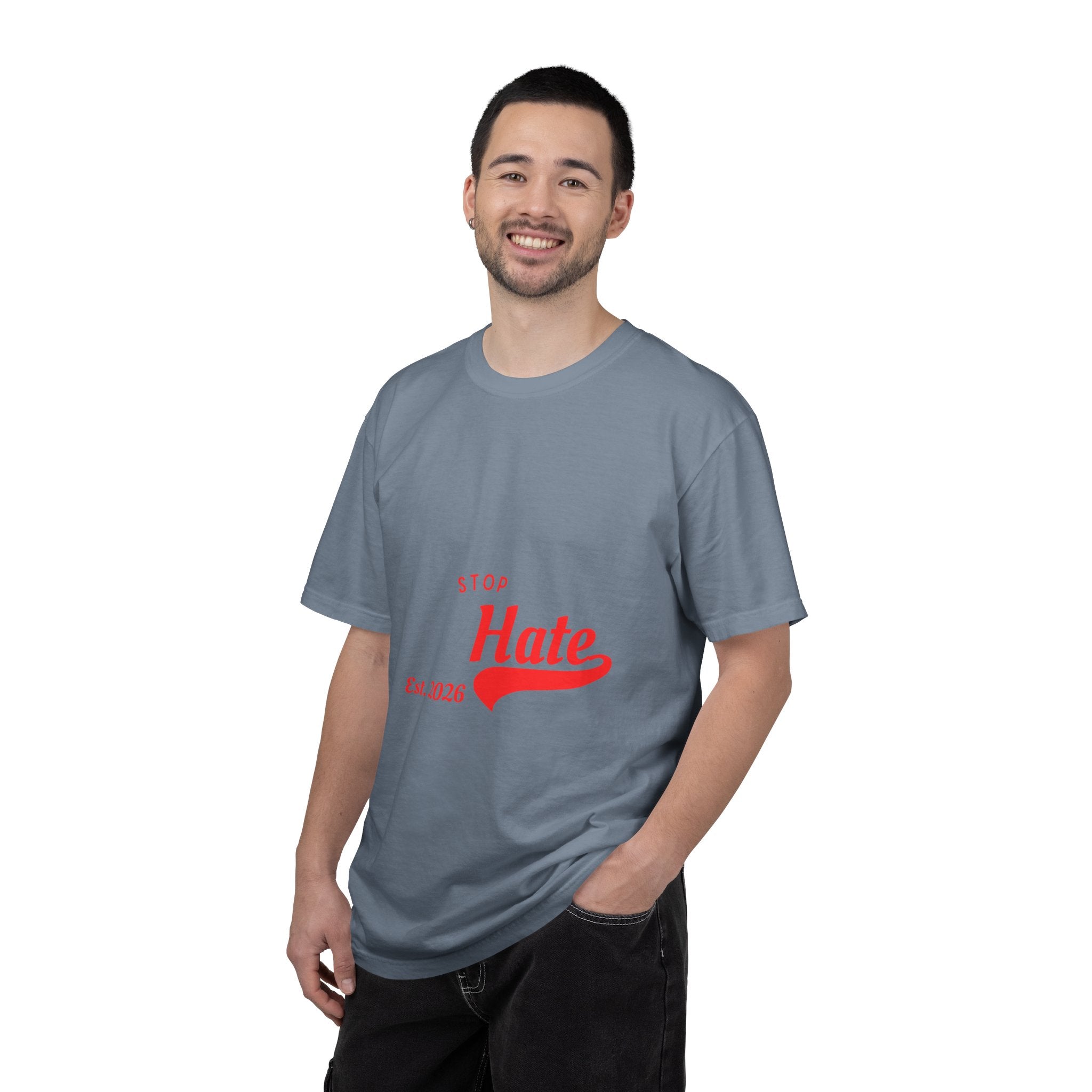 Stop Hate T-Shirt — Retro Script 'Est. 2026' Anti-Hate Graphic Tee