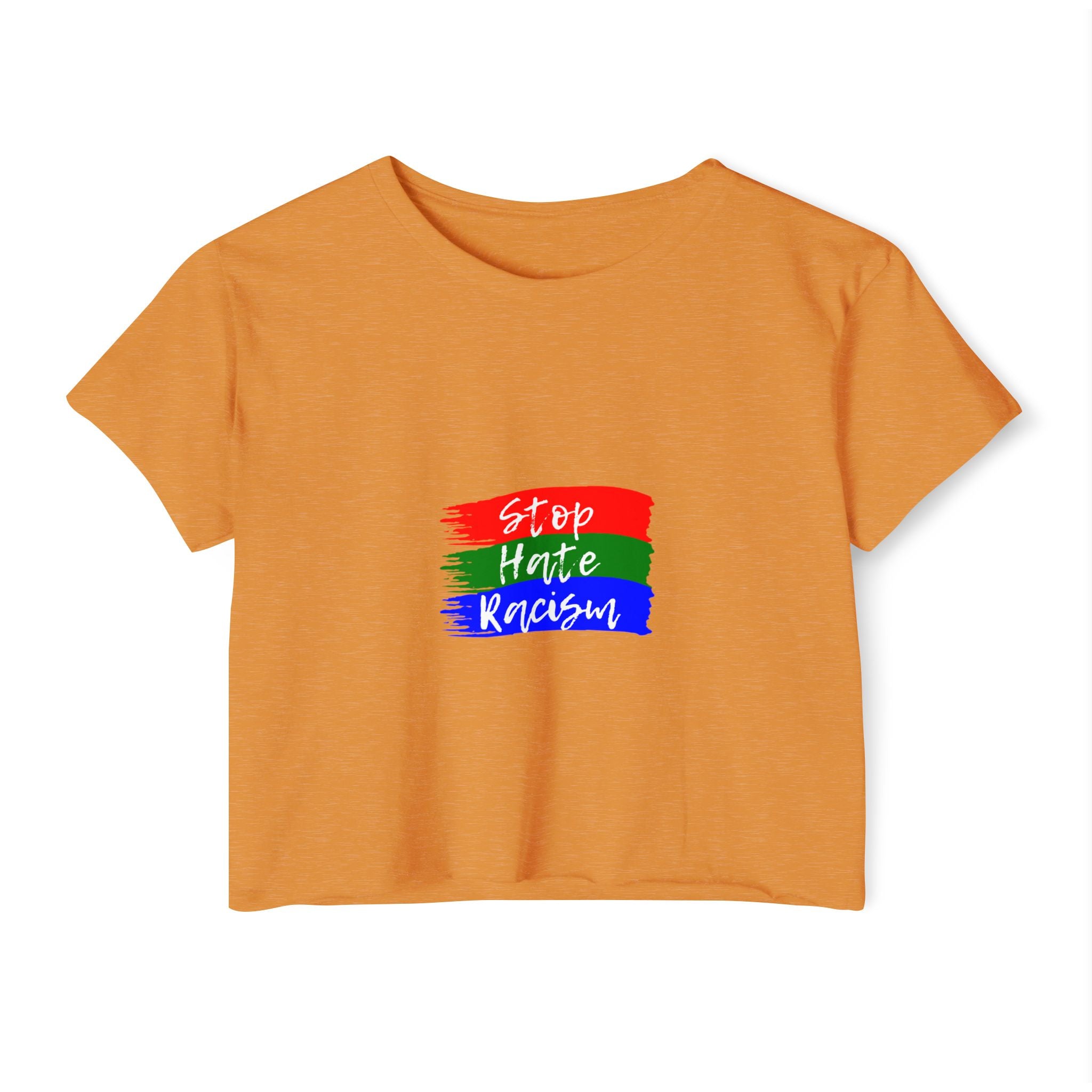 Stop Hate Racism Crop Top — Women's Activist Festival Tee